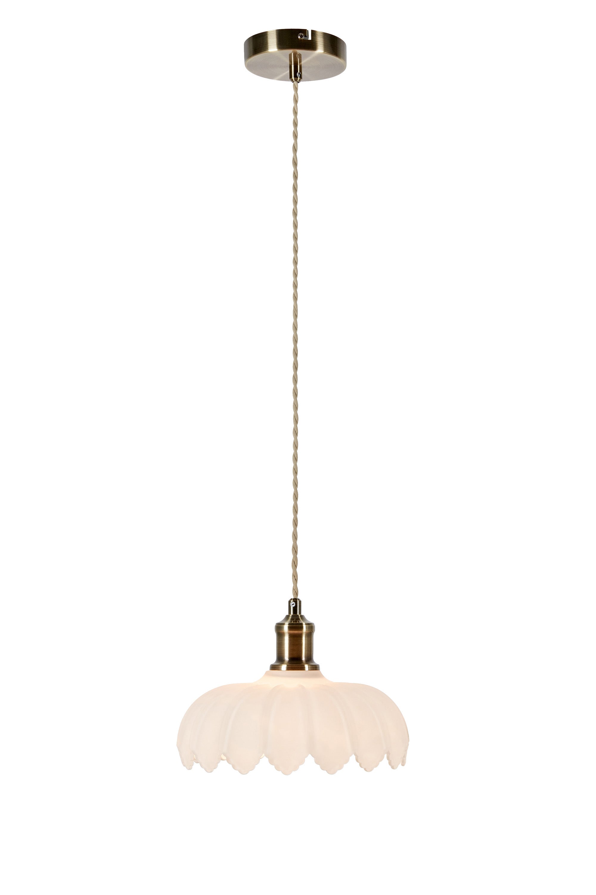 Kurage Pendel Messing/Hvid