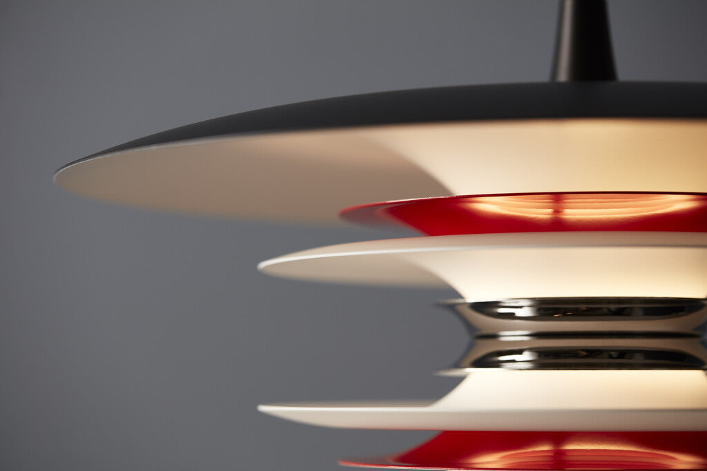 Diablo Pendel Ø40 Mat sort, Blank rød E14