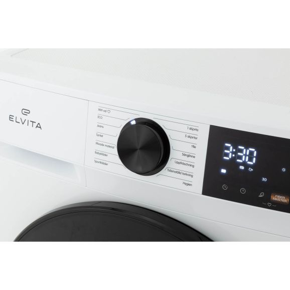 Zoomet ind på kontrolpanelet fra Elvita CTT6100V kondenstørretumbler med varmepumpe 10 kg
