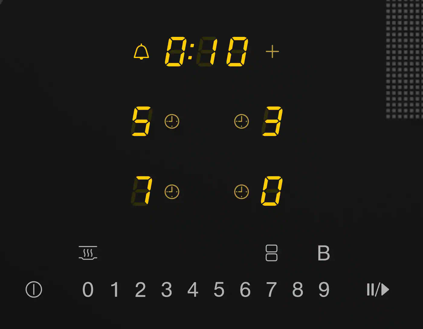 Miele KM 7466 FL har timer og funktioner samlet samme sted