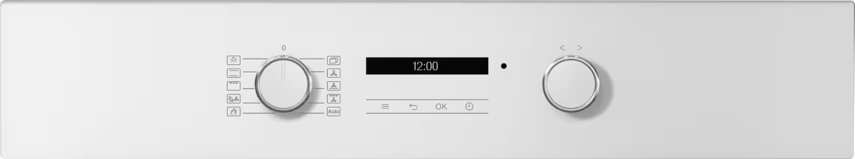 Miele H 2861 BP Brillanthvid indbygningsovn kontrolpanel