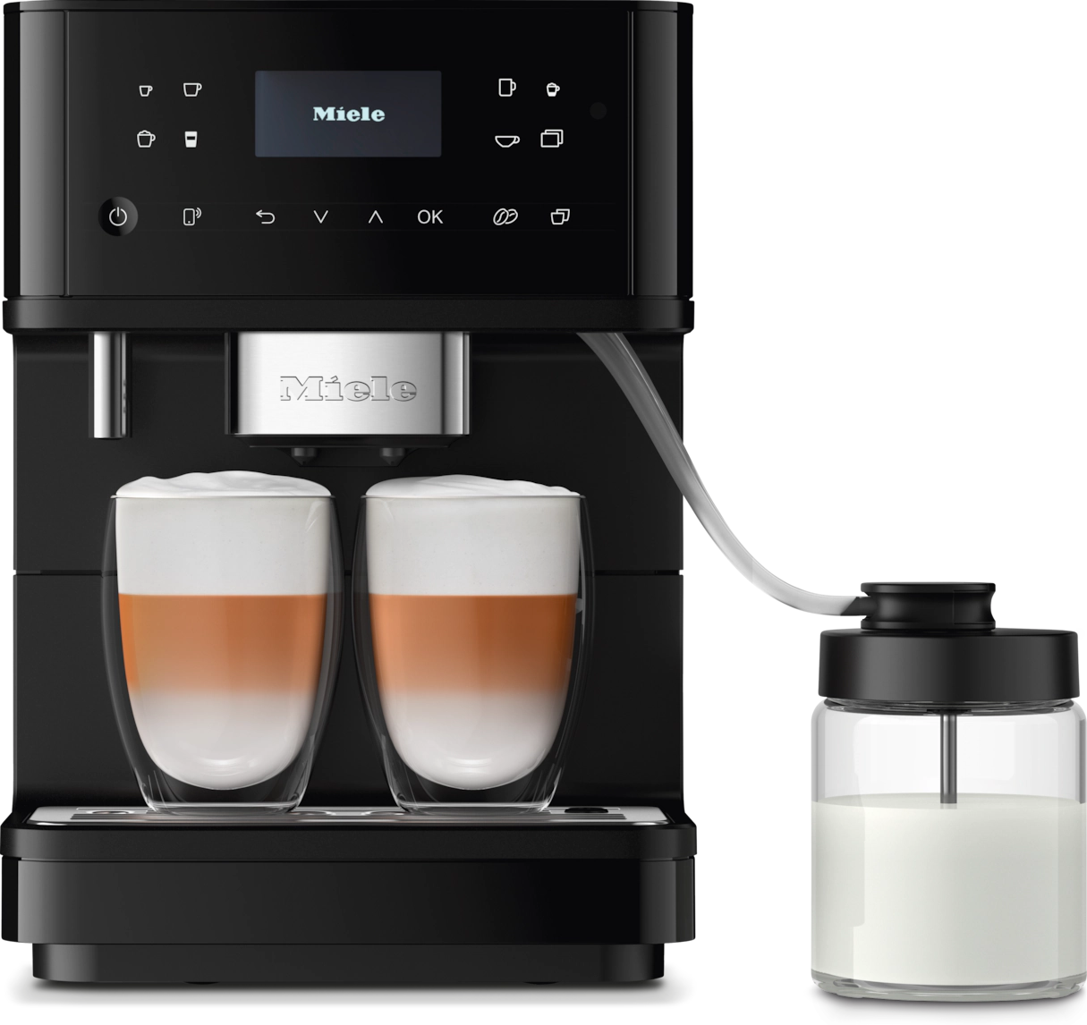 Miele espressomaskine med to kopper kaffe