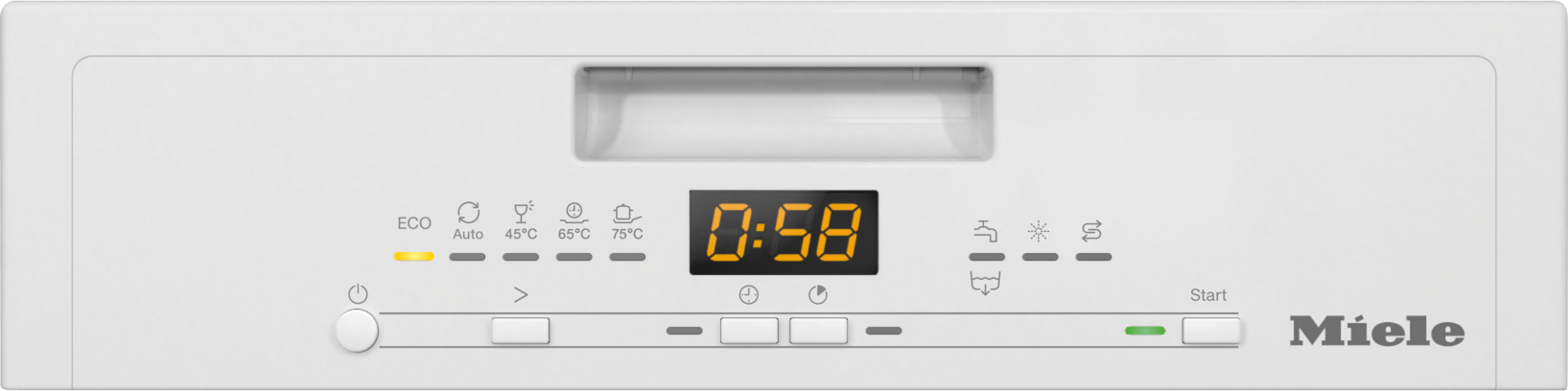 Zoomet ind på kontrolpanelet på Miele G 5540SCU BRWS