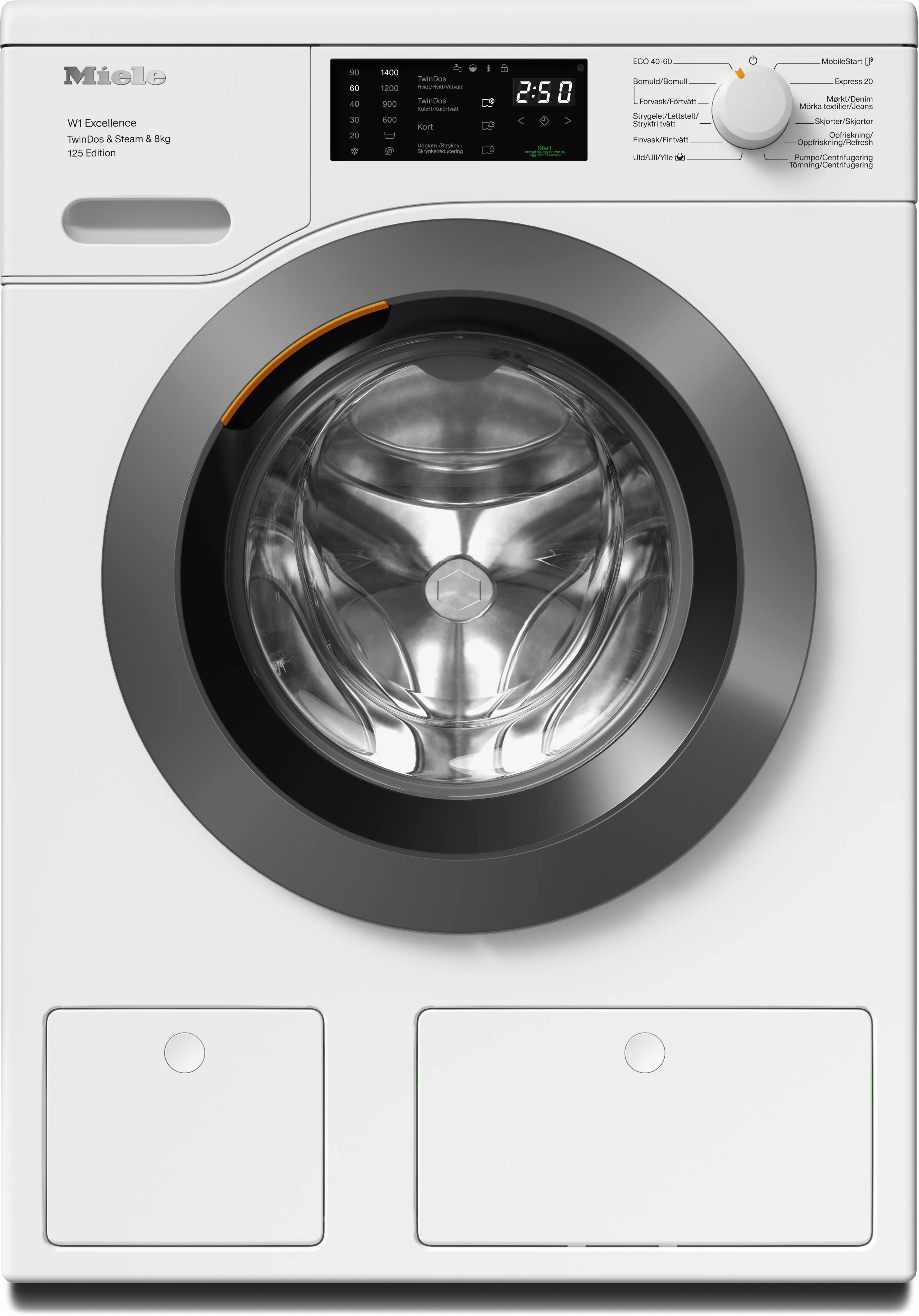 Miele WEB685 WCS NDS 125 Edition Lotushvid Frontbetjent Vaskemaskine med TwinDos