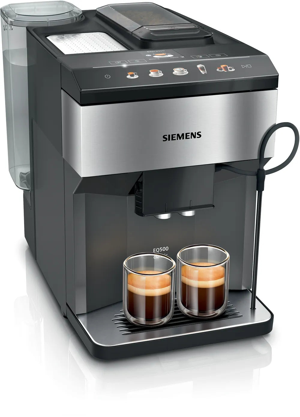 Siemens Fuldautomatisk kaffemaskine TP517R03 EQ500 Classic Rustfrit stål/Sort