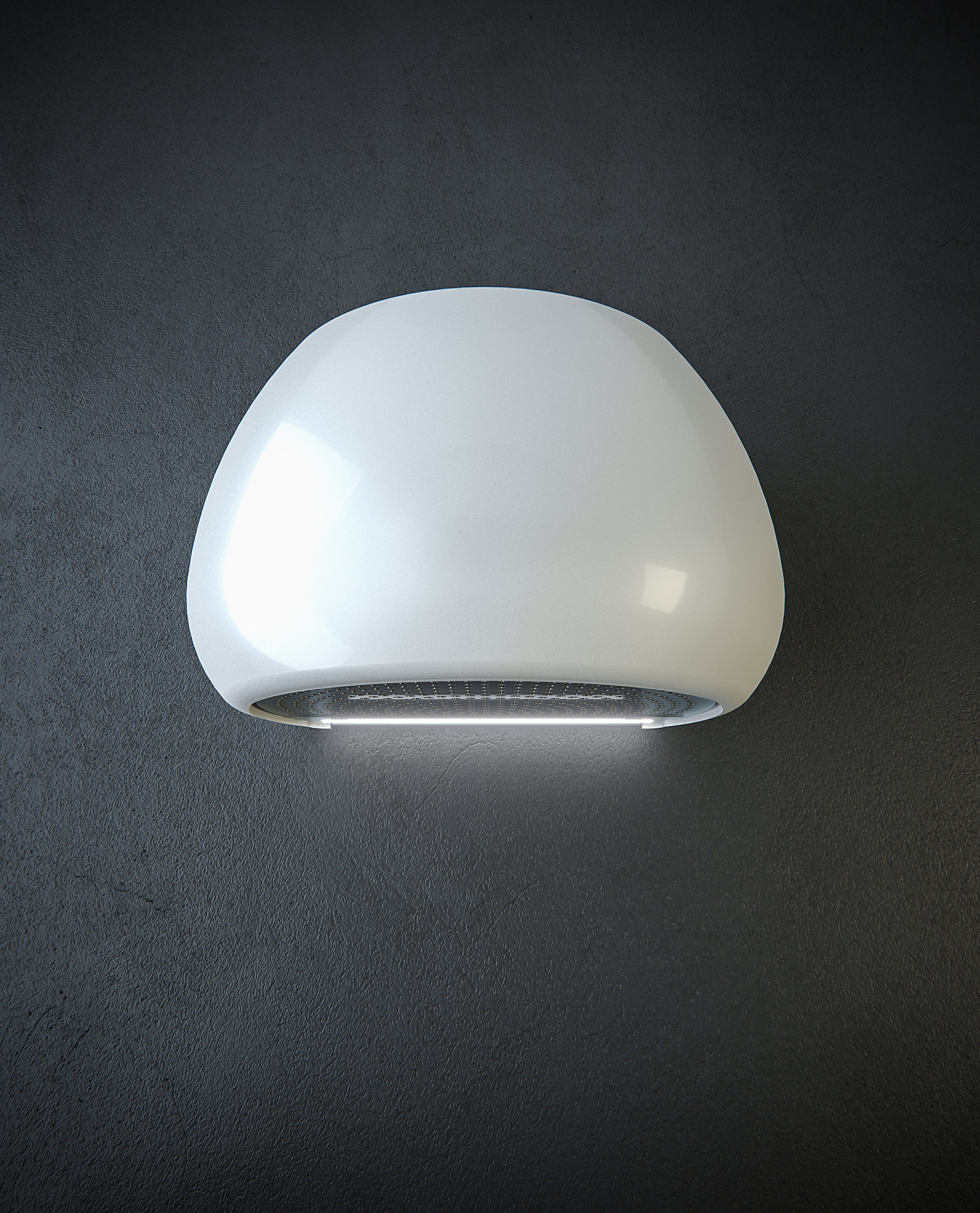 Moderne emhætte i hvid