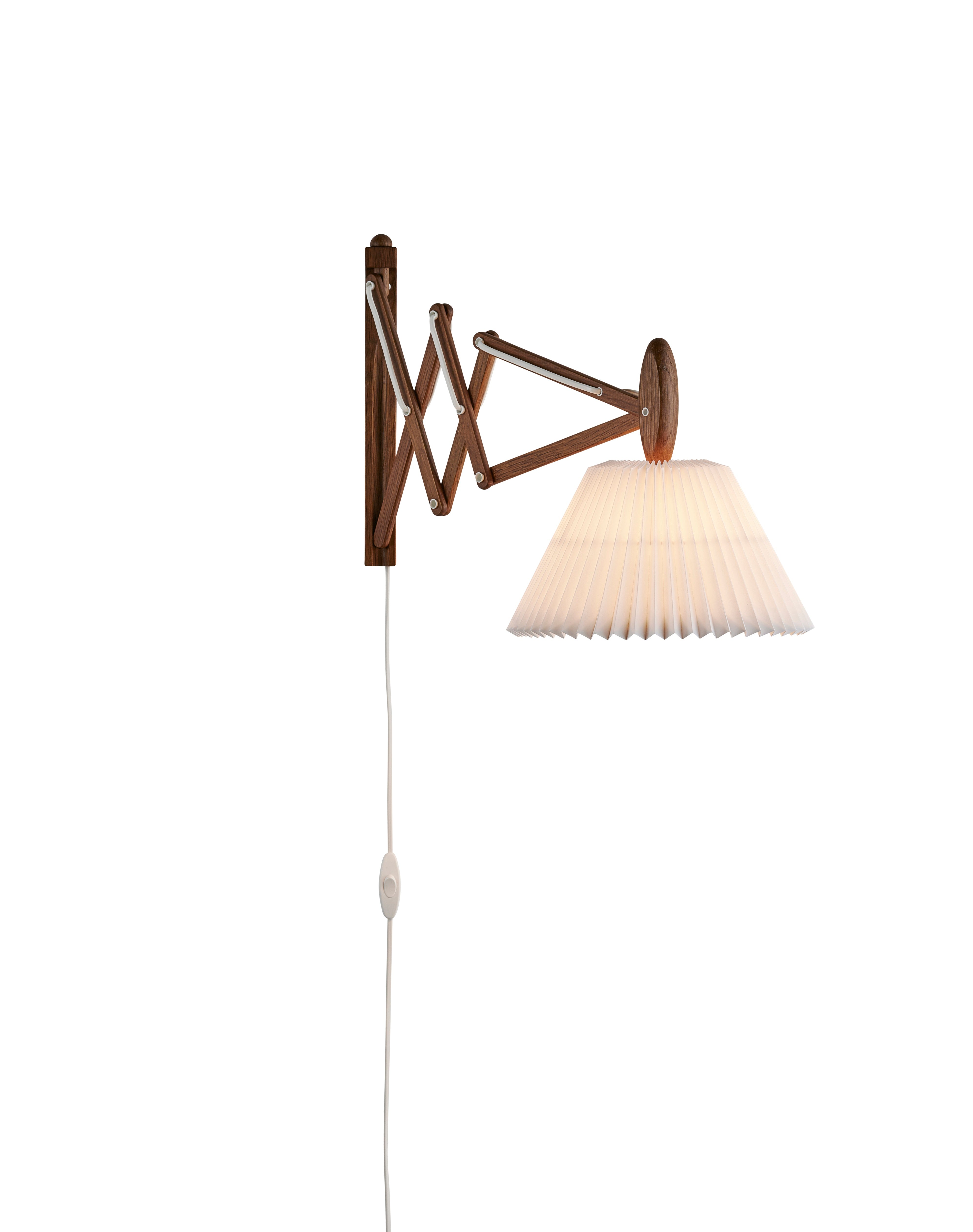 LE KLINT 223-2 E27 Sax Væglampe i Røget Eg m. Papirskærm