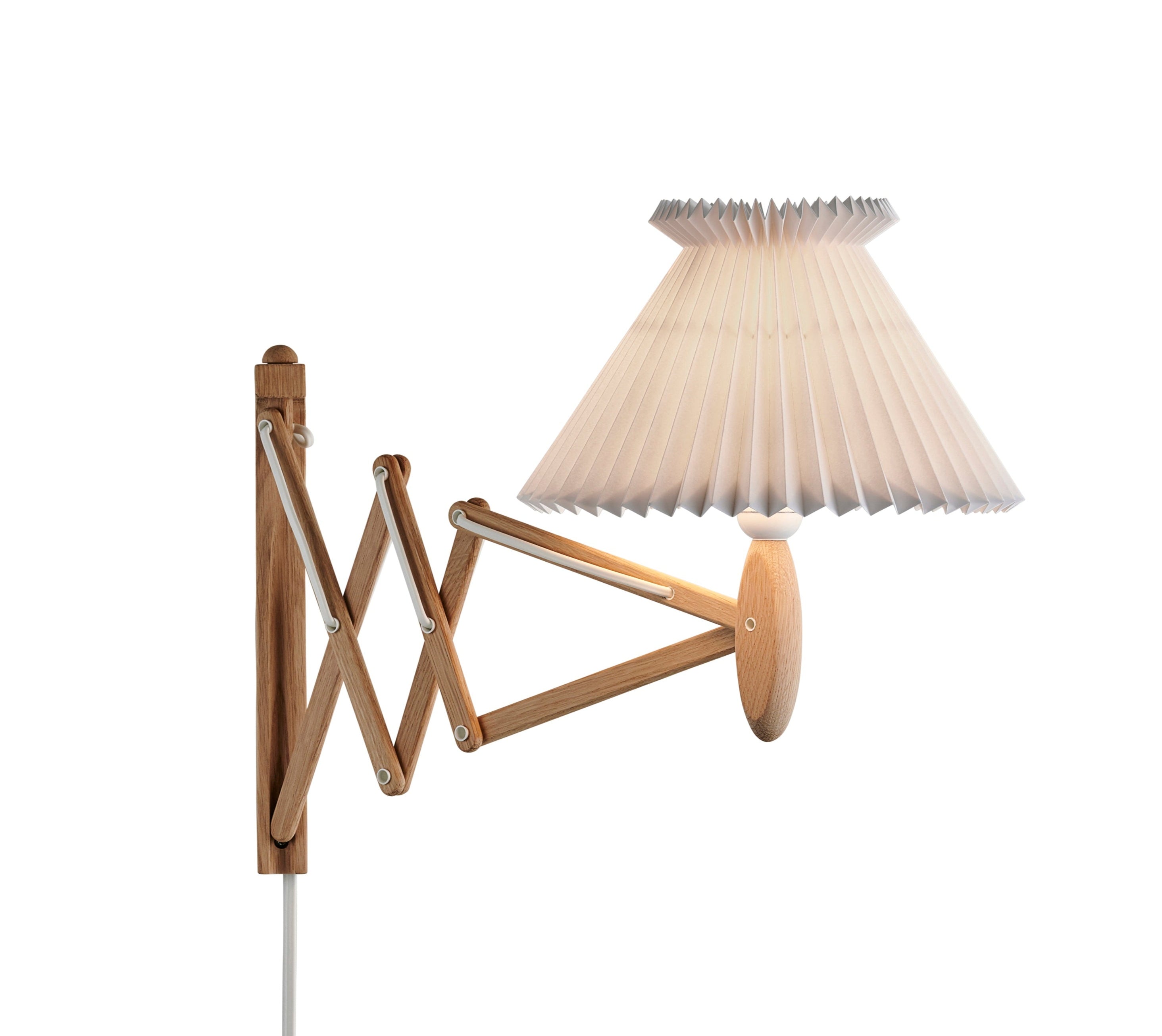 LE KLINT 224-6 E27 Sax Væglampe i Lys Eg m. Papirskærm