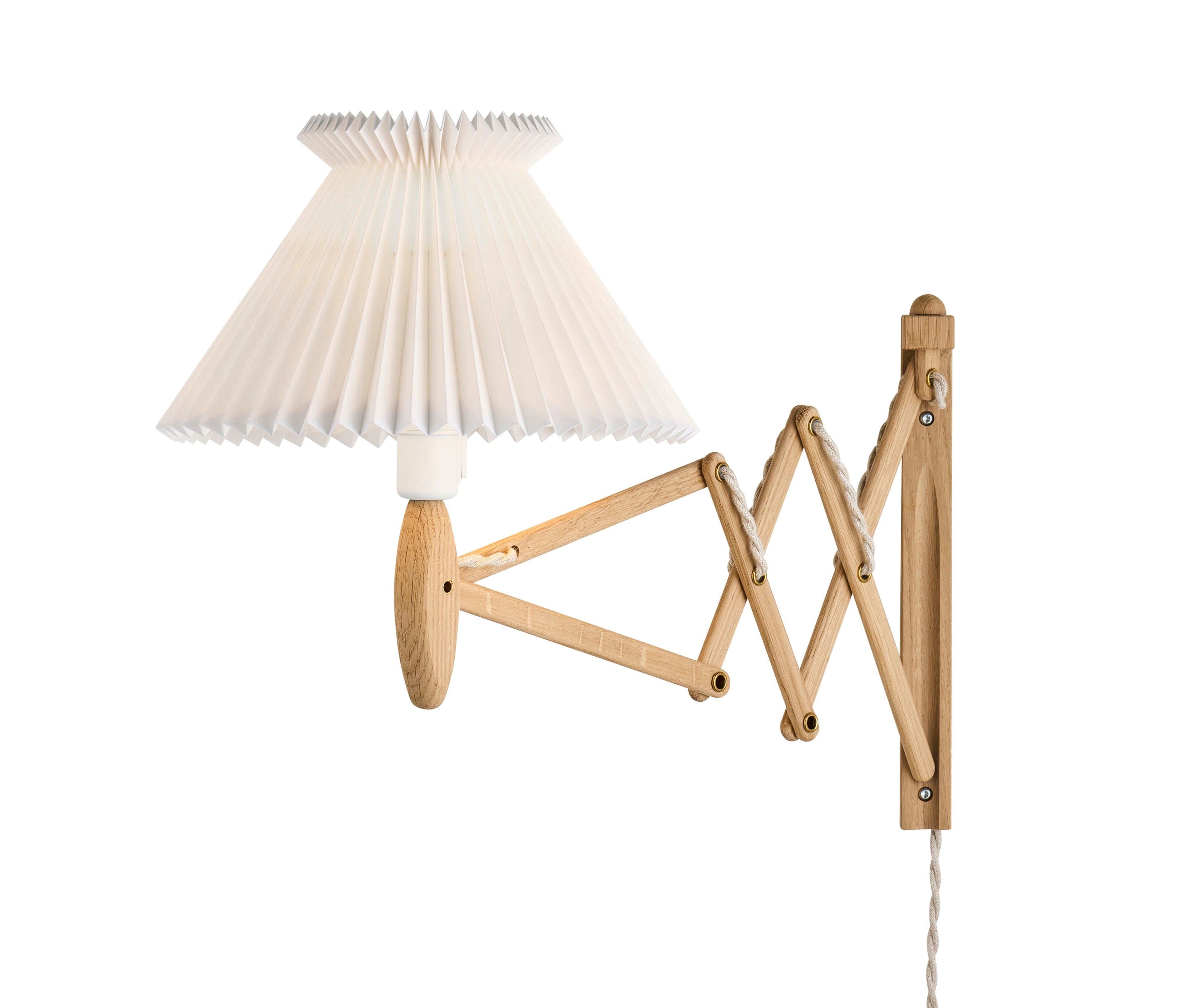 LE KLINT 224-6 E27 Sax Væglampe i Lys Eg m. Papirskærm