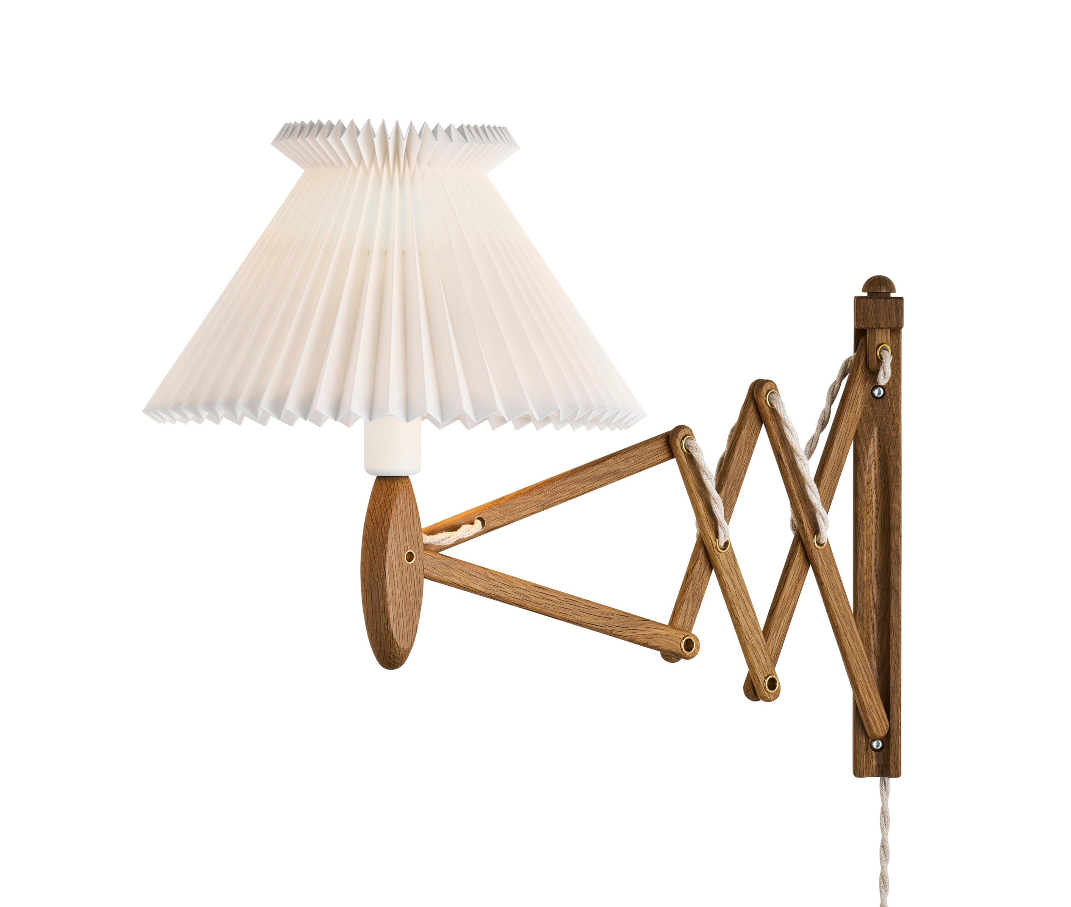 LE KLINT 224-6 E27 Sax Væglampe i Røget Eg m. Papirskærm