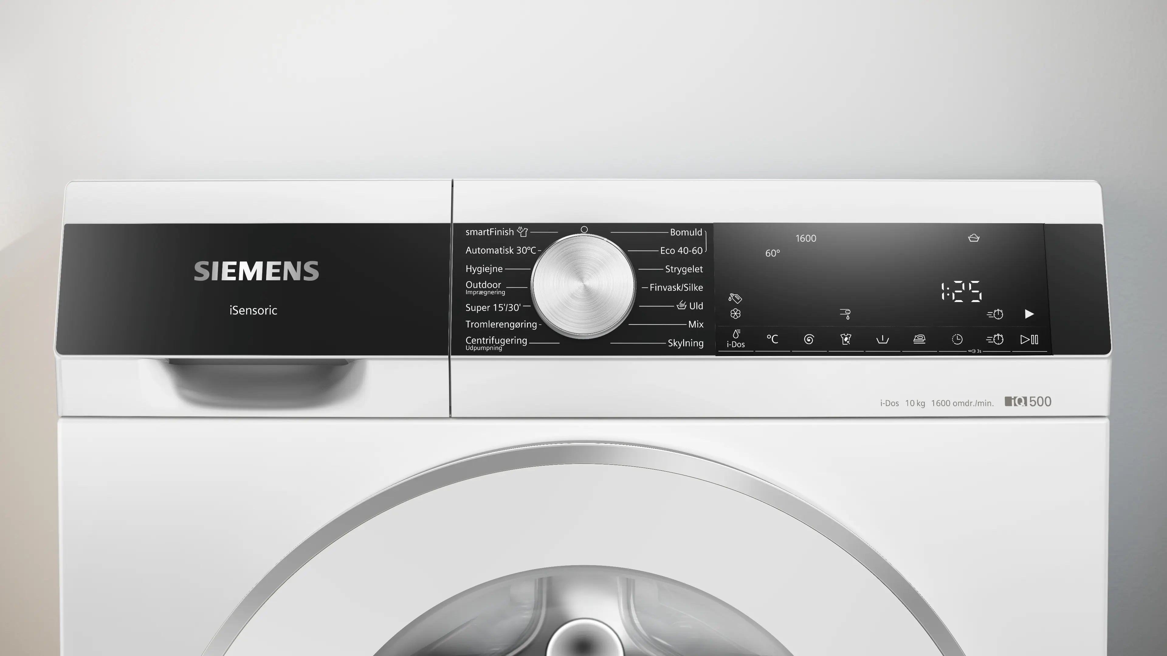 Kontrolpanelet fra Siemens WG56G2FEDN iQ500 vaskemaskine