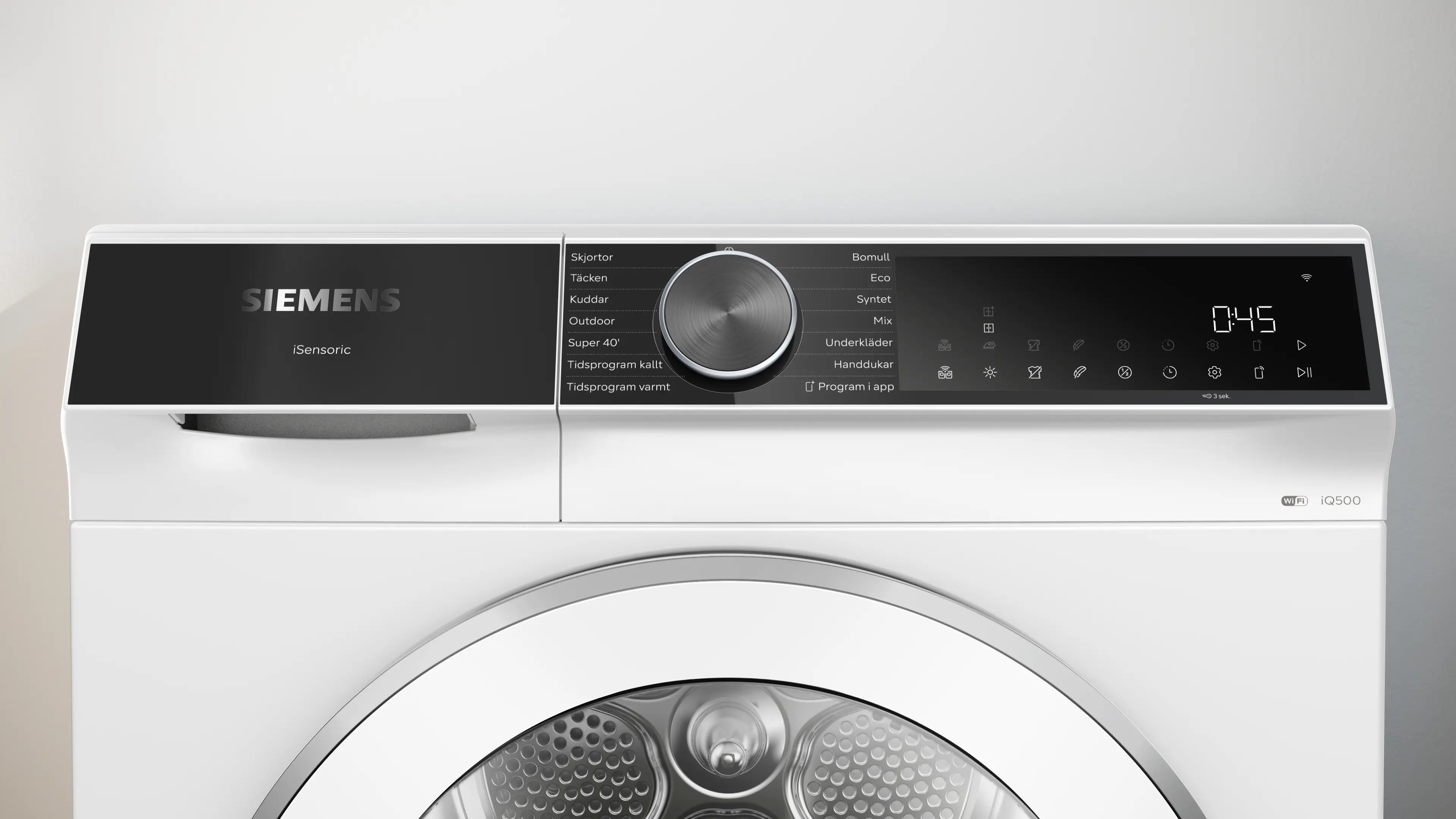 Siemens WQ42K20ESN 9kg kondenstørretumbler kontrolpanel