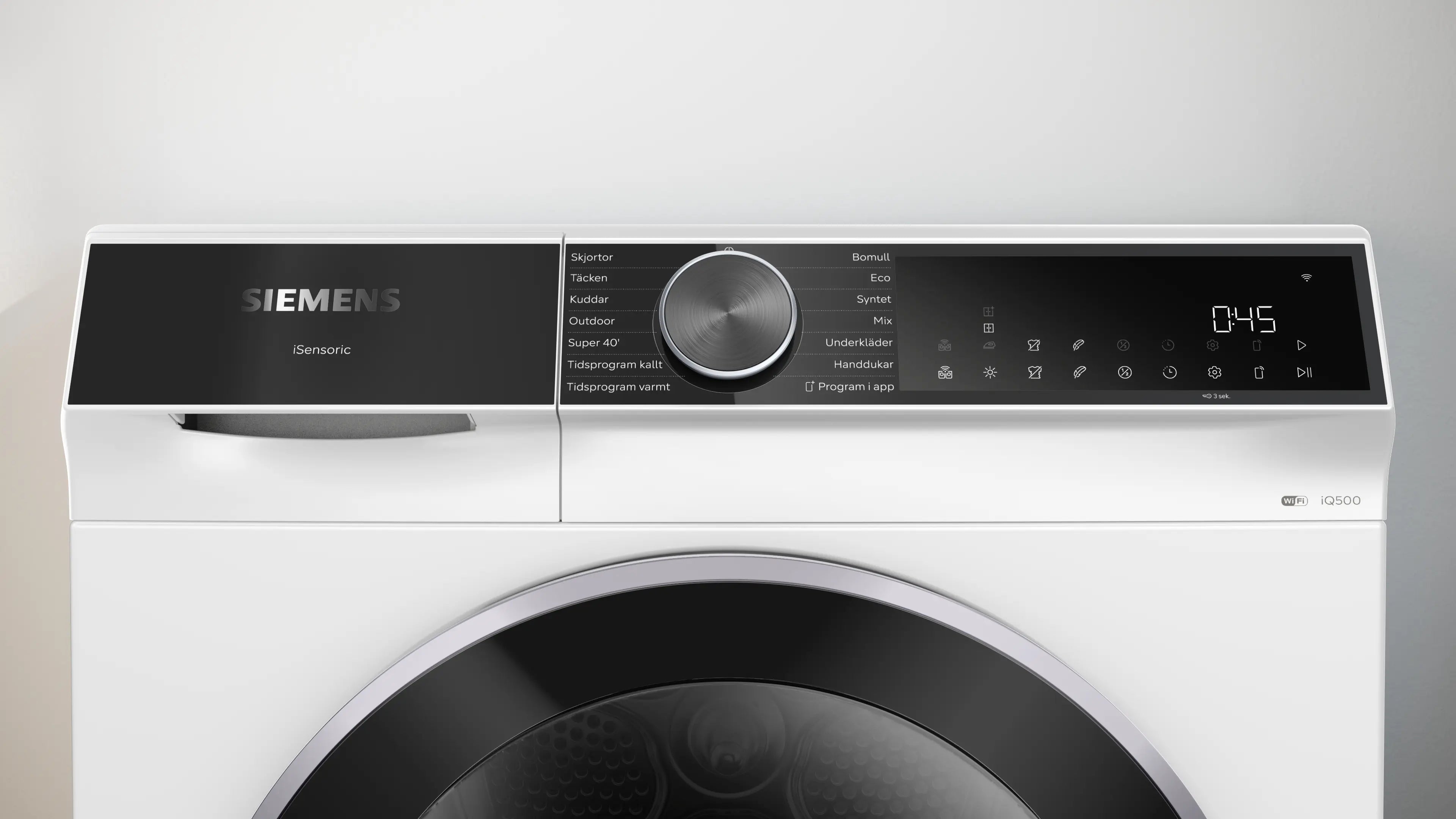 Kontrolpanelet på Siemens WQ42K20LSN tørretumbler med varmepumpe - 9 kg