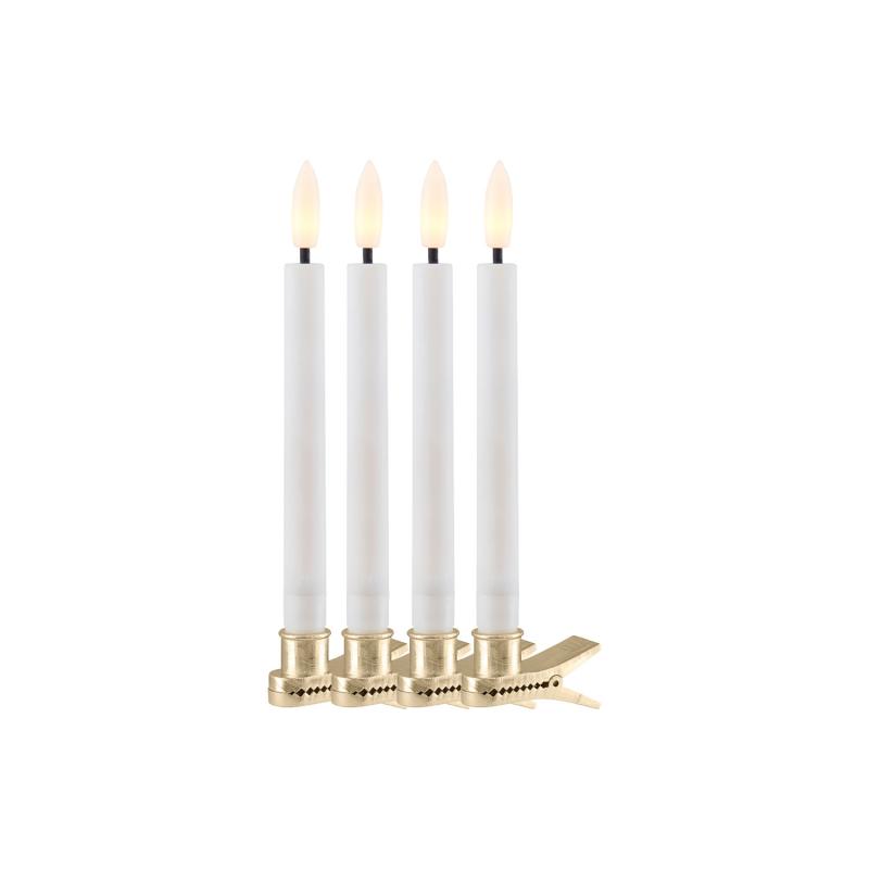 Sille Voks Juletræslys 4-Pak Hvid