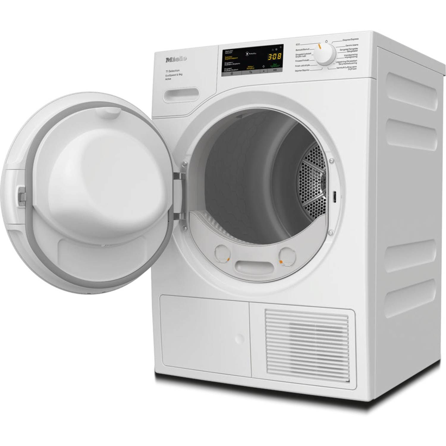 Zoomet ind på tumbleren fra Miele TSA528 WP tørretumbler med varmepumpe – 8 kg