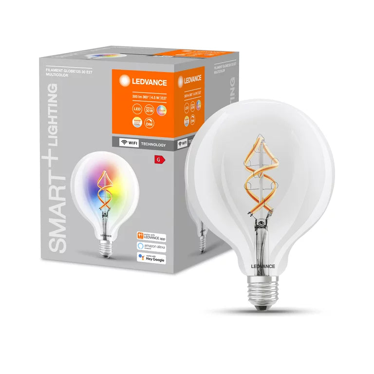 Ledvance SMART+ WiFi Filament Globe RGBW 30 klar pære - E27 4.5W