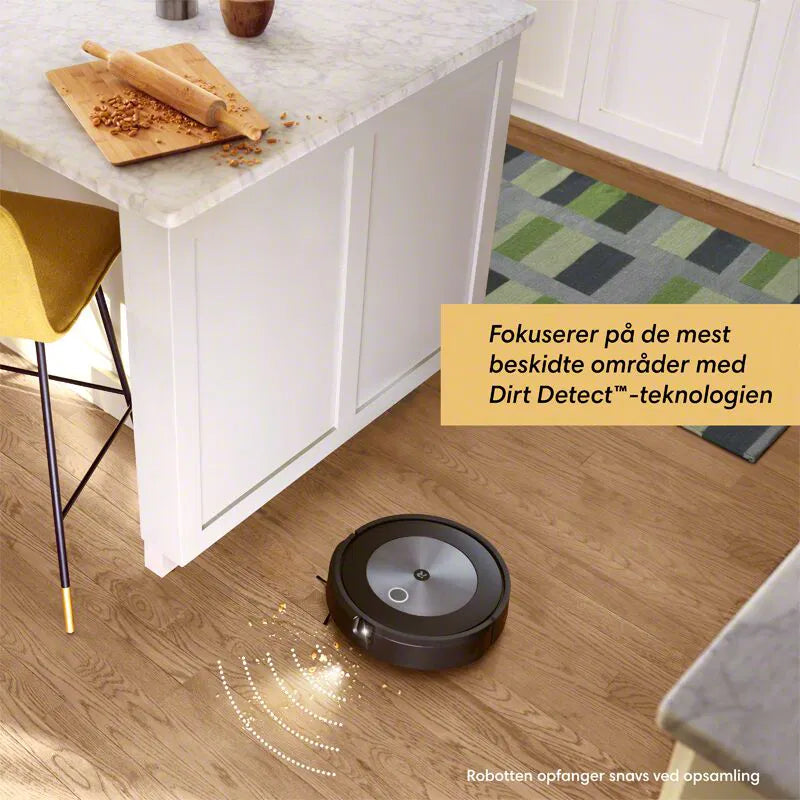 iRobot Roomba j7558+ grå robotstøvsuger fokuserer med Dirt Detect
