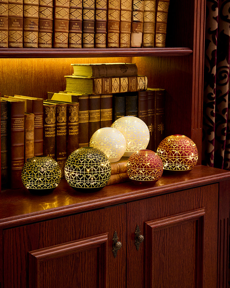 Frida Glaskugle Bordeaux Ø15 cm 15LED