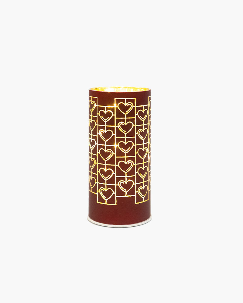 Frida Cylinder Bordeaux Ø7xH15 cm 10LED