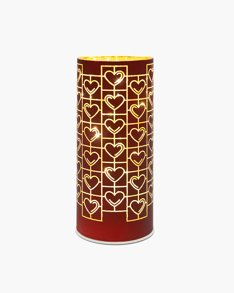 Frida Cylinder Bordeaux Ø8.5xH20 cm 15LED