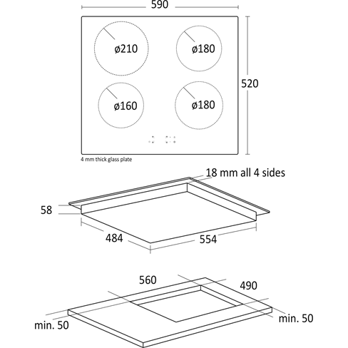 Scandomestic ES160D Induktionskogeplade