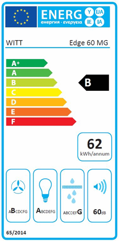 Witt Edge 60 MG Frithængende emhætte