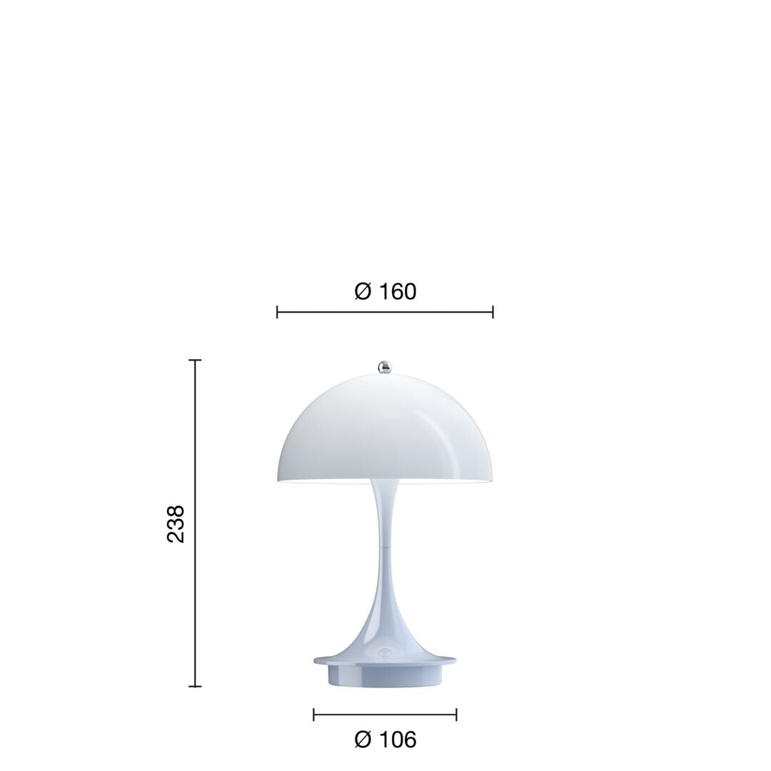 Målene på den lyseblå panthella portable lampe