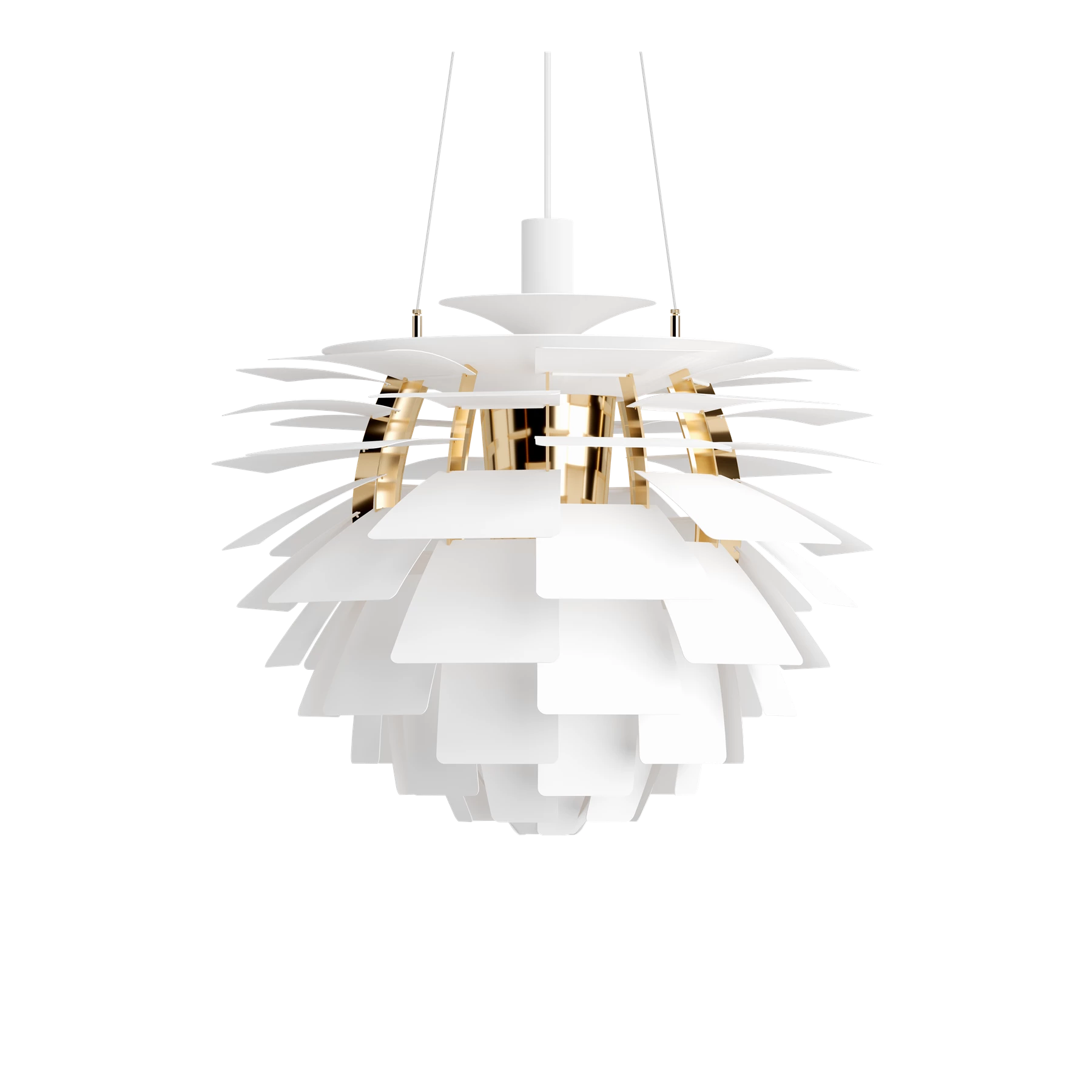 Slukket PH Artichoke Ø 600 Pendel blød hvid/metalliseret messing