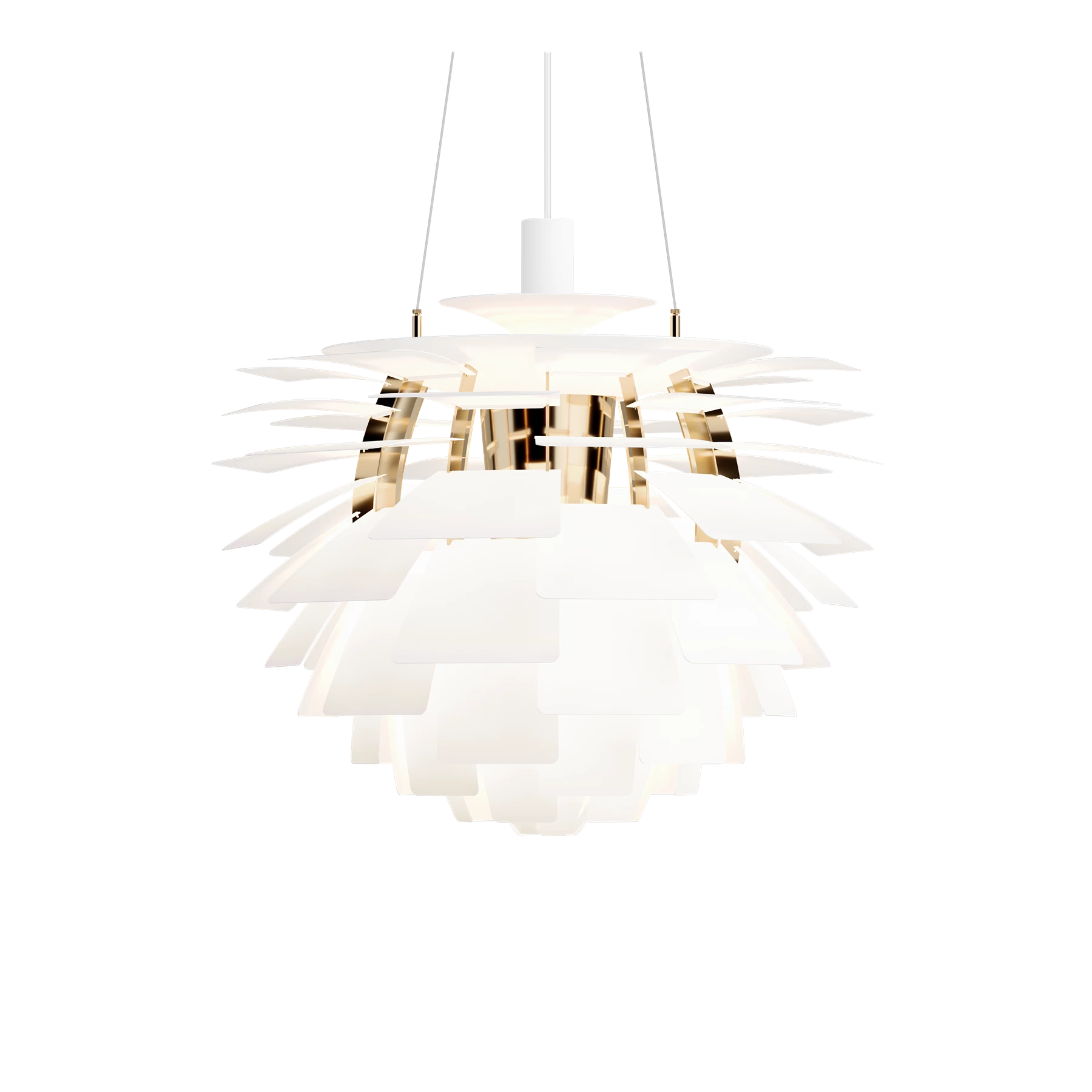 PH Artichoke Ø 600 Pendel blød hvid/metalliseret messing