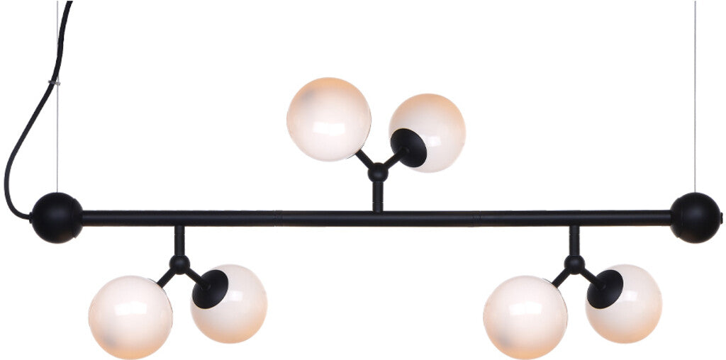 Atom Vandret lysekrone Lille Ø31 Opal, sort - Halo Design