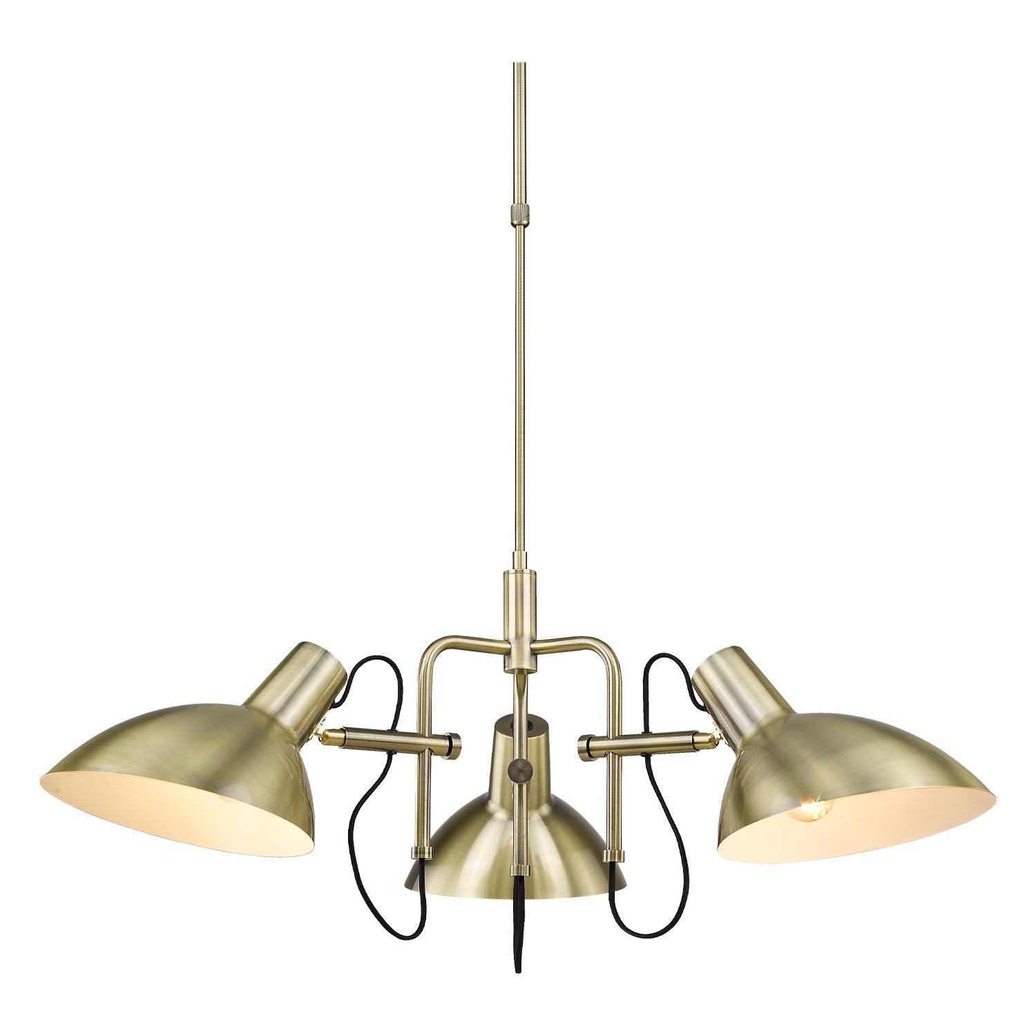 Metropole 3 Lysekrone Antique Brass - Halo Design
