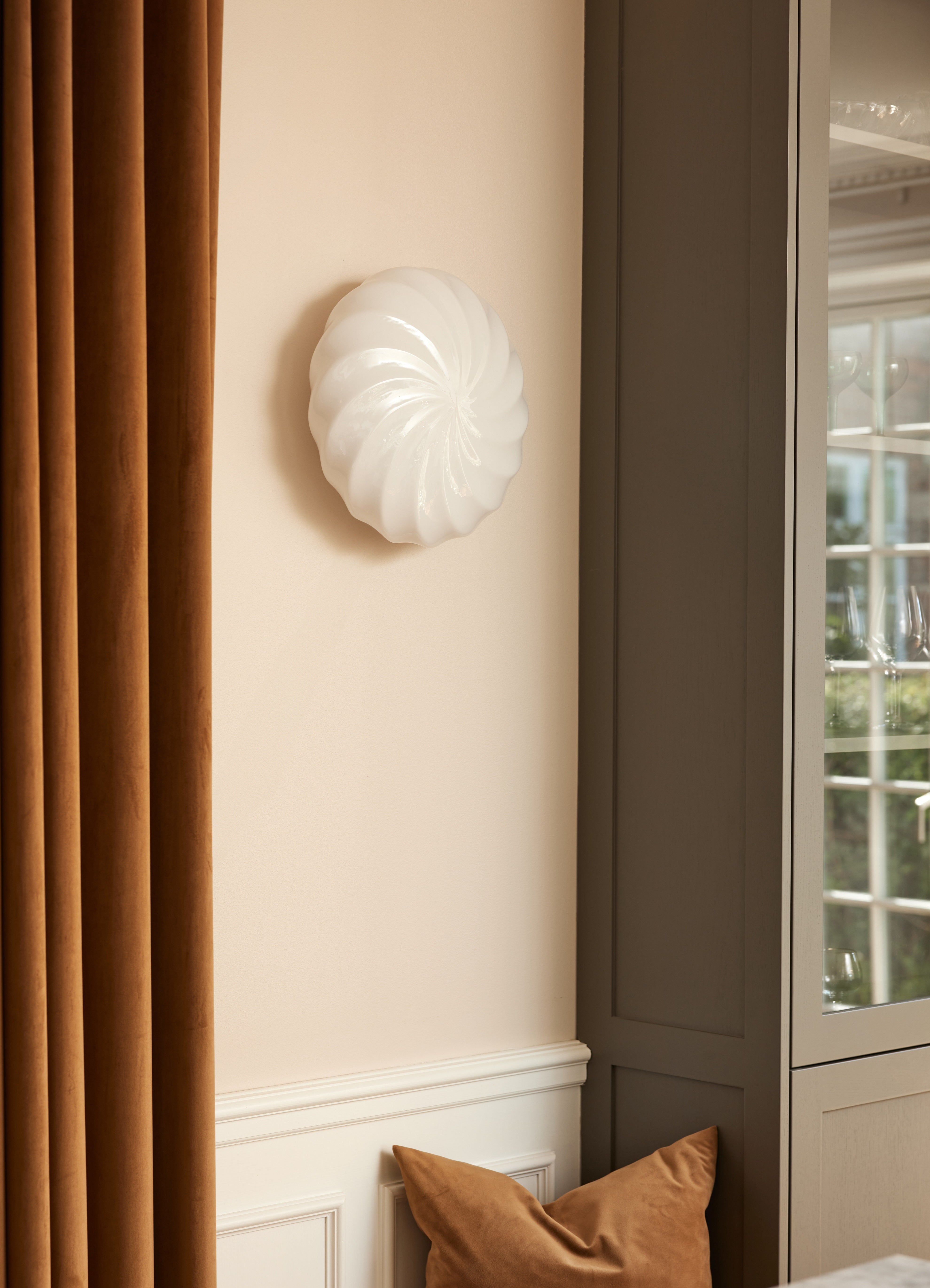 Twist Lofts/Væglampe Ø35 Messing/Opal