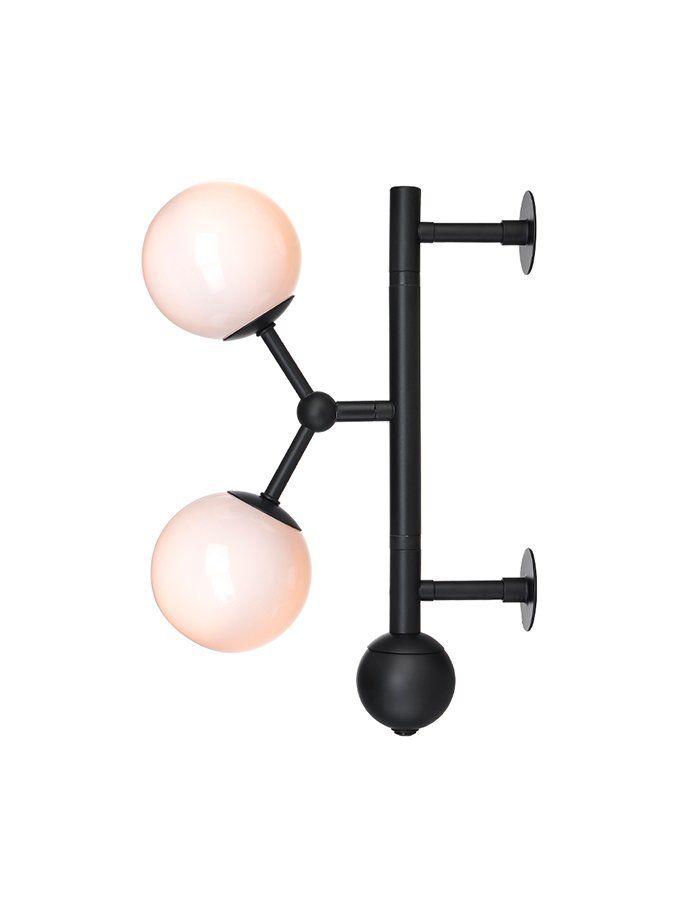 Atom Væglampe Ø20 Opal, sort - Halo Design