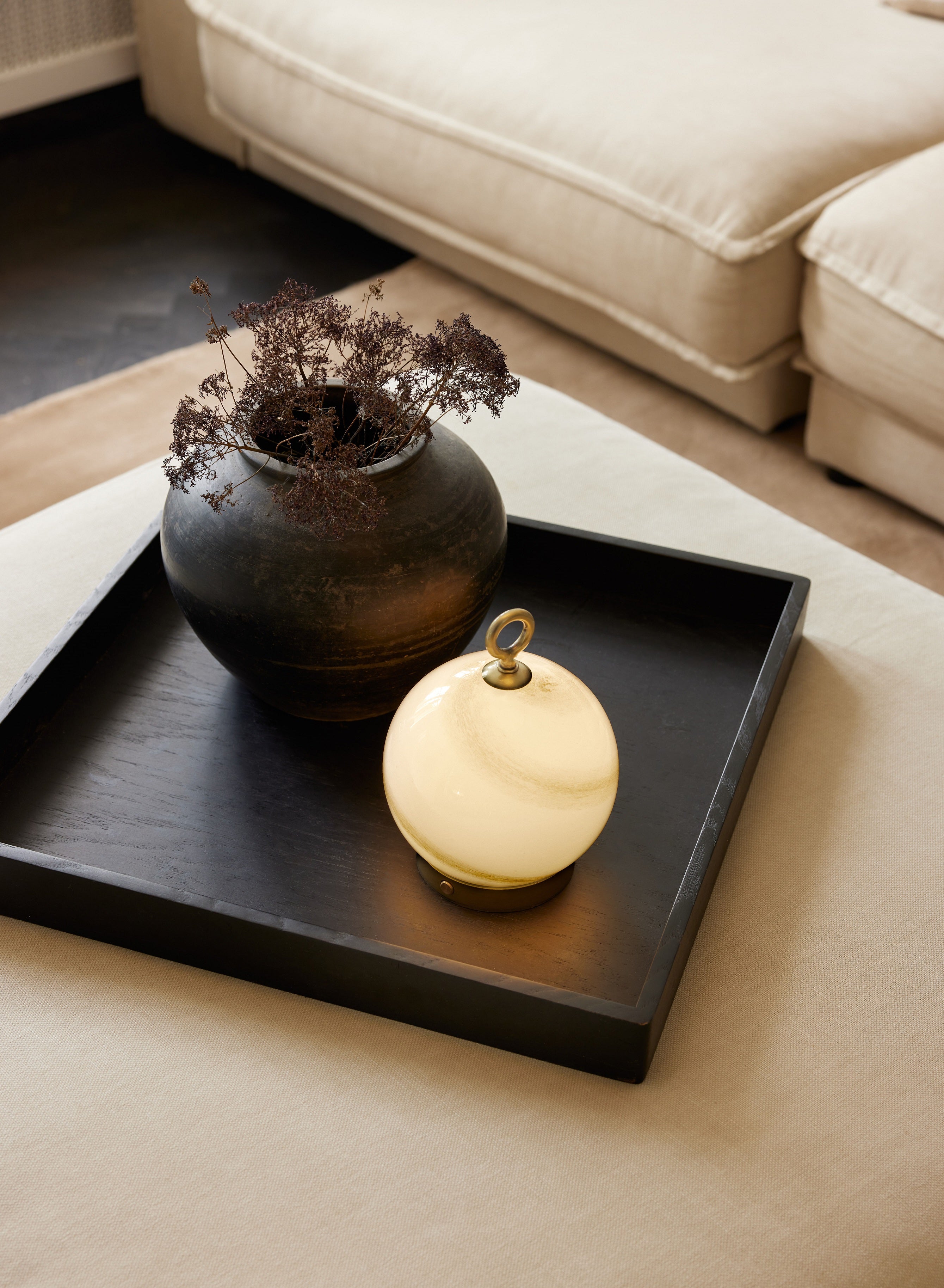 Stockholm Portable LED-bordlampe Ø15 Grå