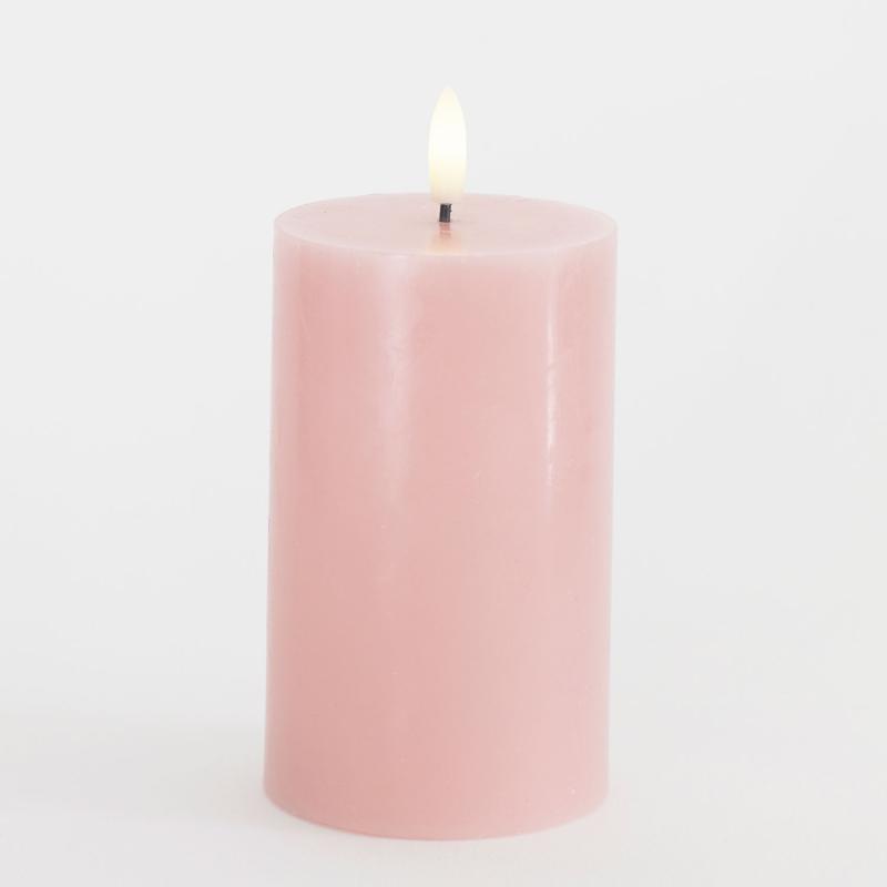 Sirius Sille Bloklys 12,5 cm højt og elegant LED lys i Light Pink