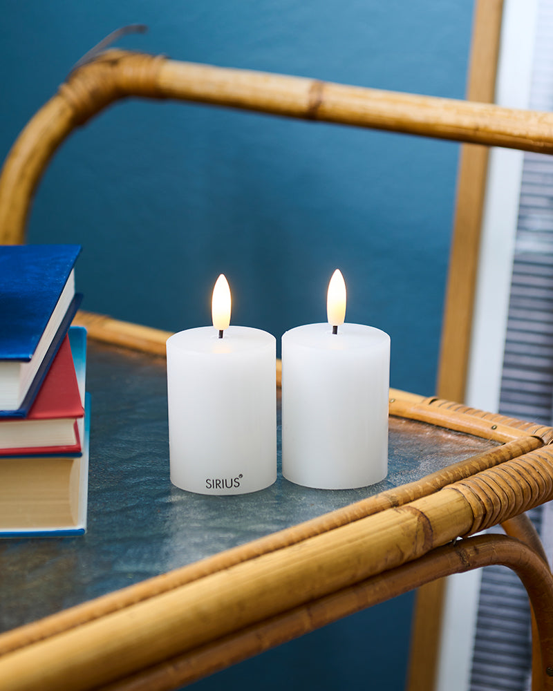 Sille Mini 2 stk sæt, Ø5 x H6,5cm, Hvid - Indendørs Lys - Sirius Home