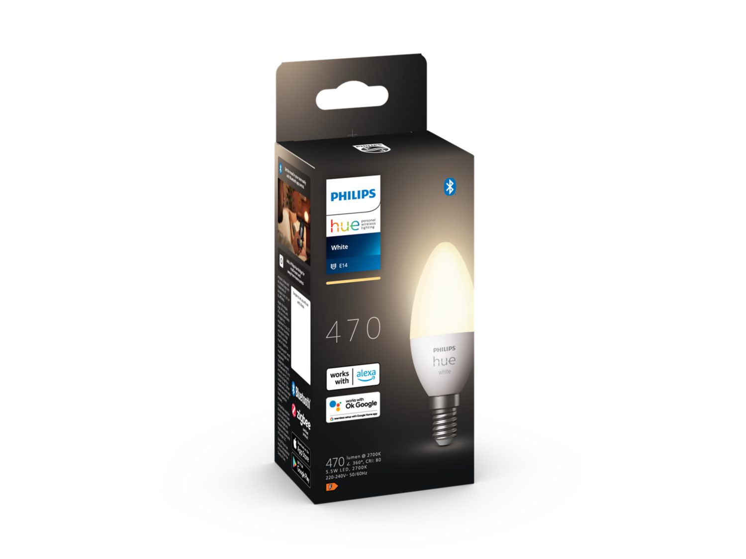 Philips Hue Kerte W 5.5W 470lm E14 1-pak