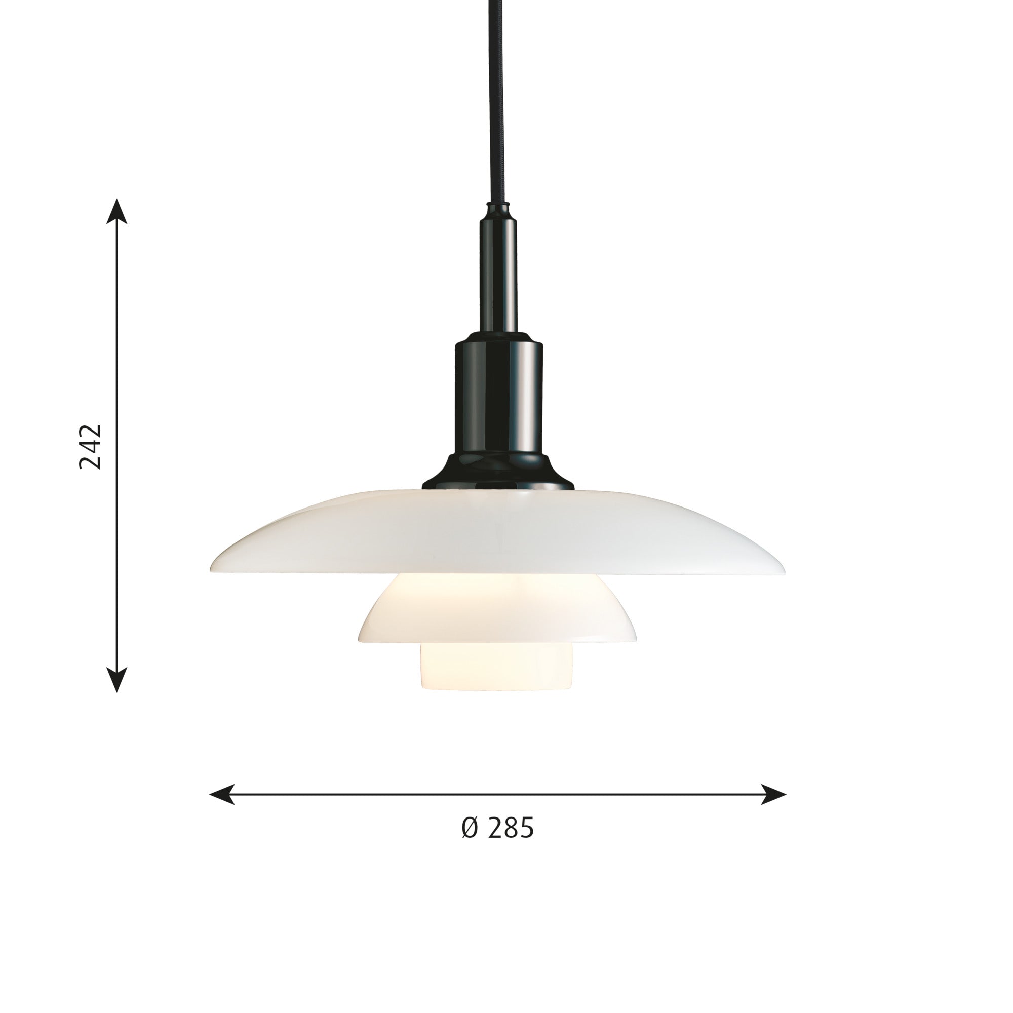 PH 3/2 Pendel Sort Metalliseret