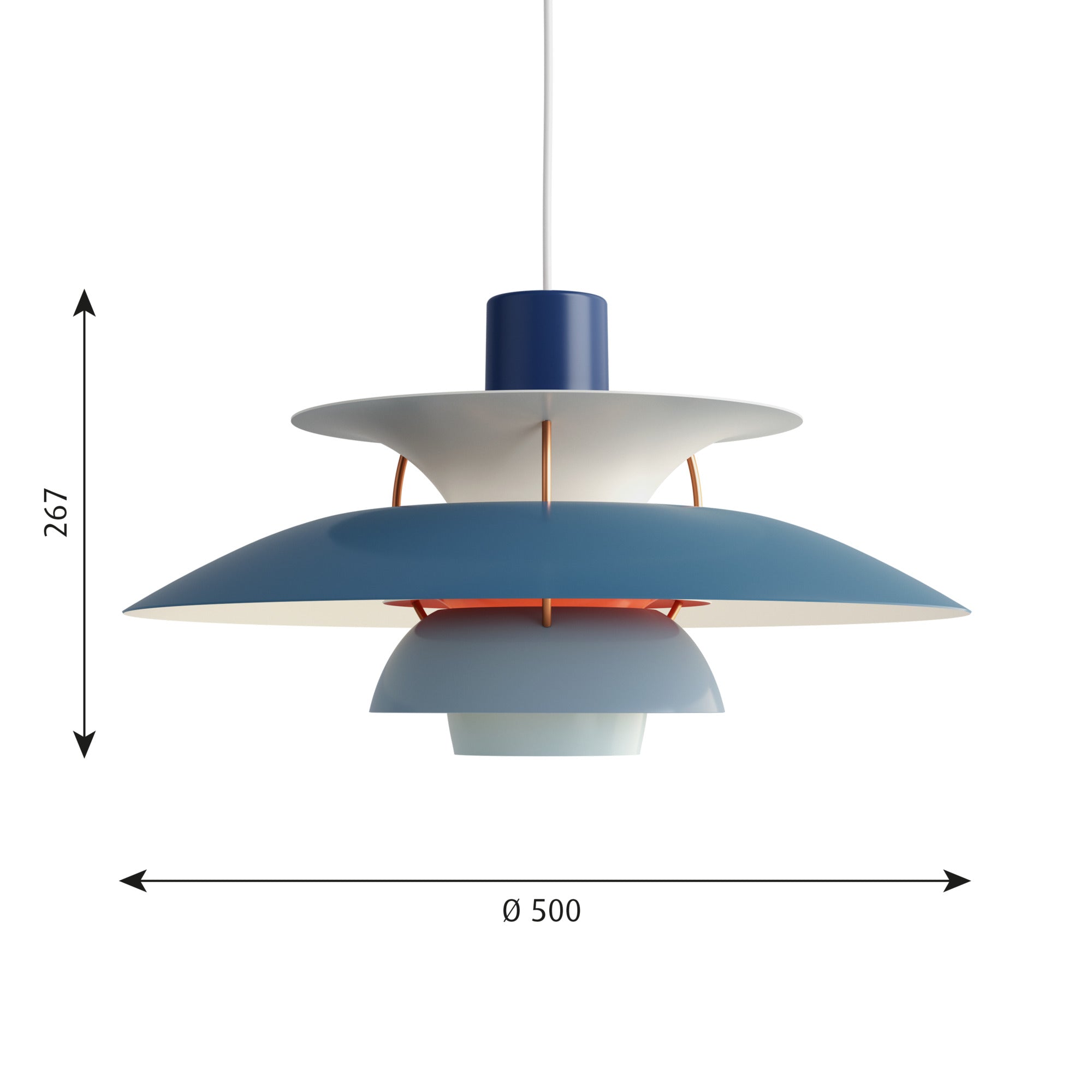 LOUIS POULSEN PH5 HUES OF BLUE designet af Poul Henningsen