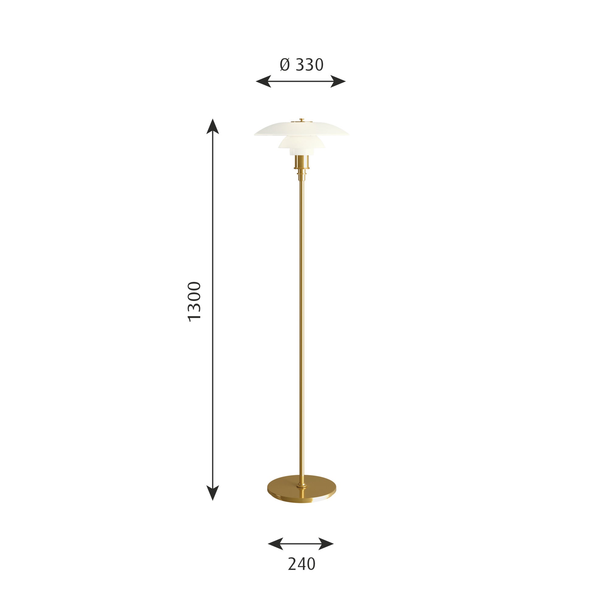 Messing PH gulvlampe