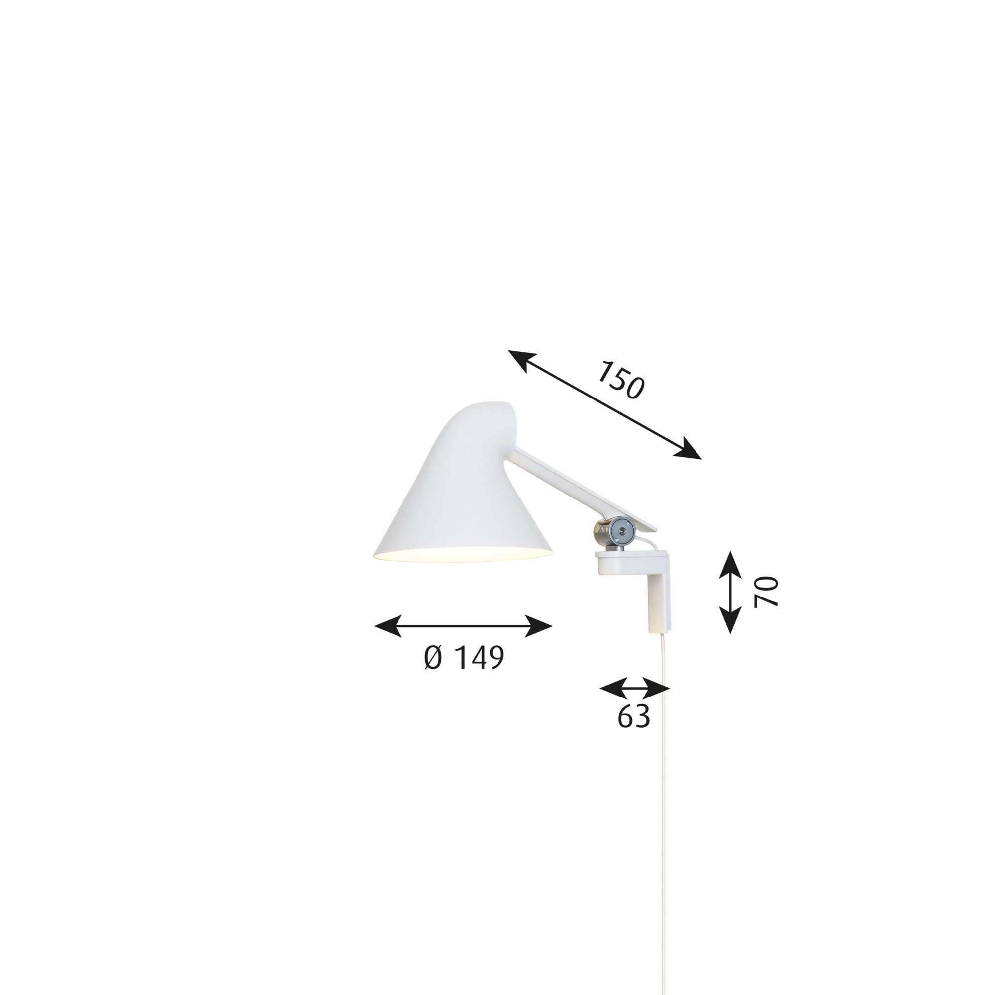 NJP Væg Kort Arm Hvid