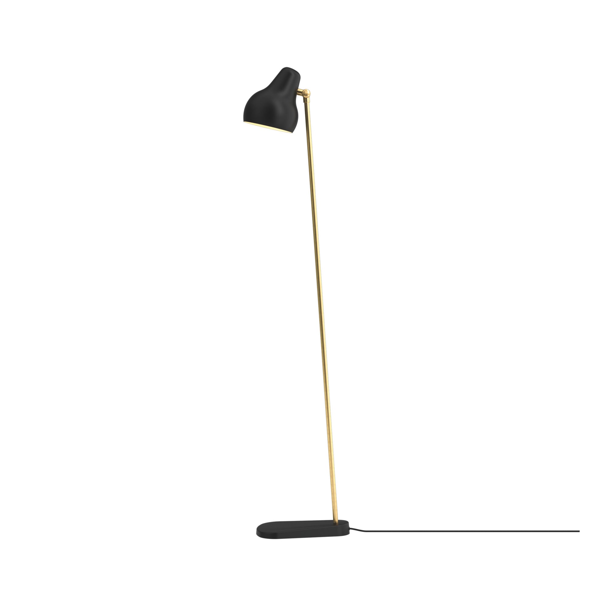 Sort og messing standerlampe fra Louis Poulsen