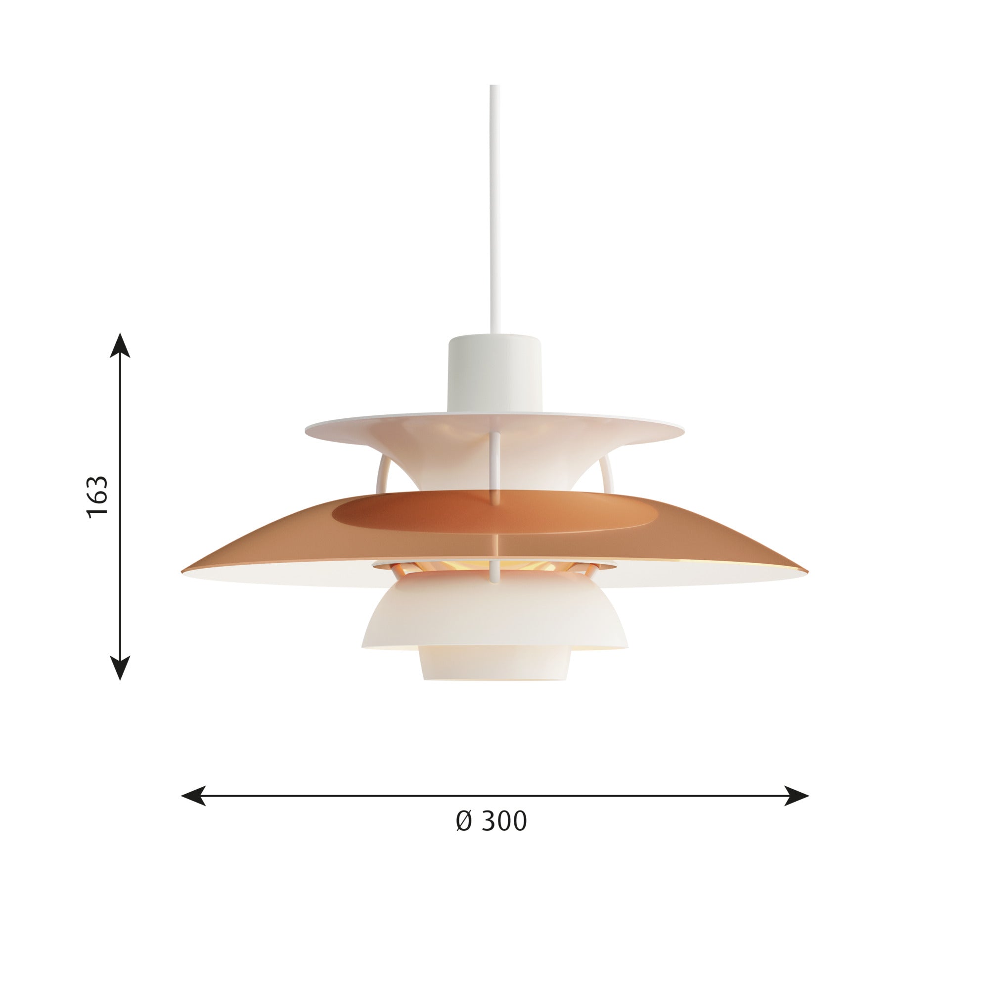 PH 5 Mini Kobber med dimensioner
