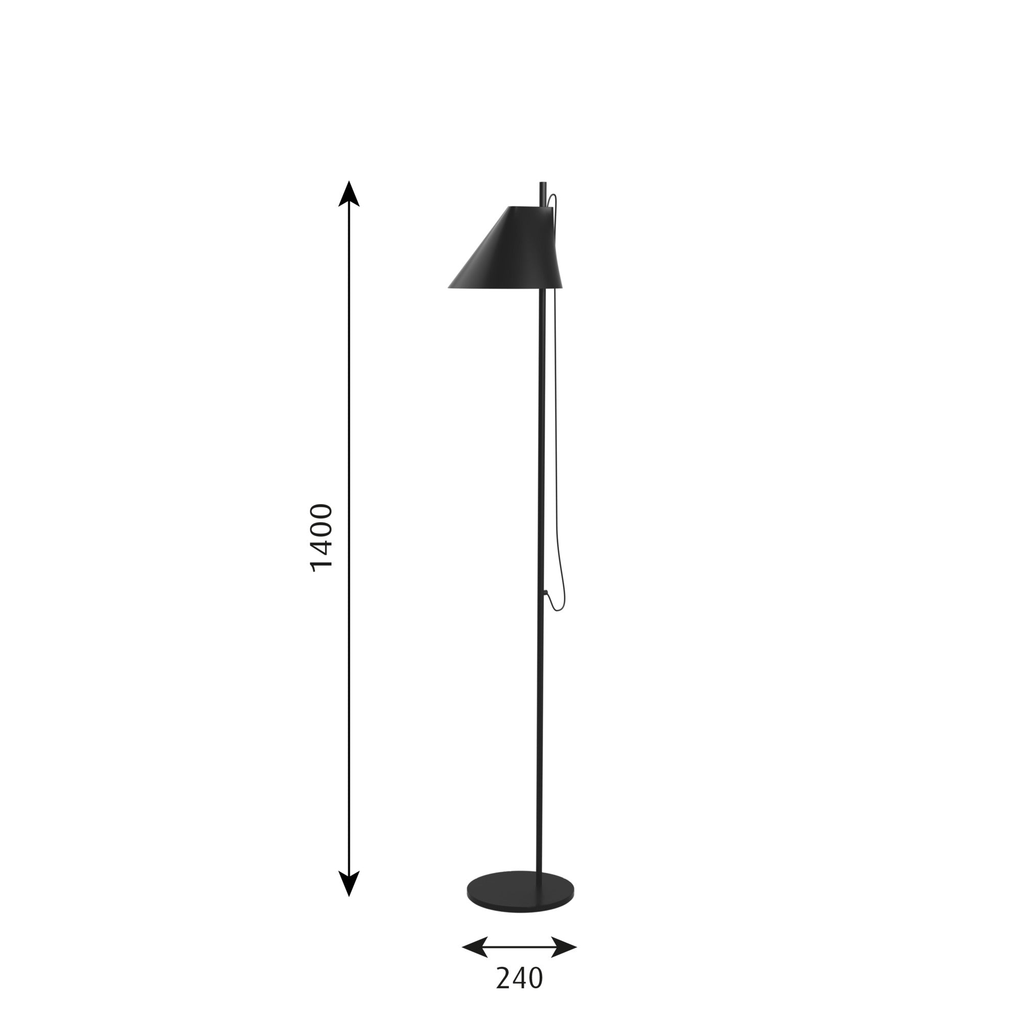Yuh Gulvlampe LED 2700K Sort
