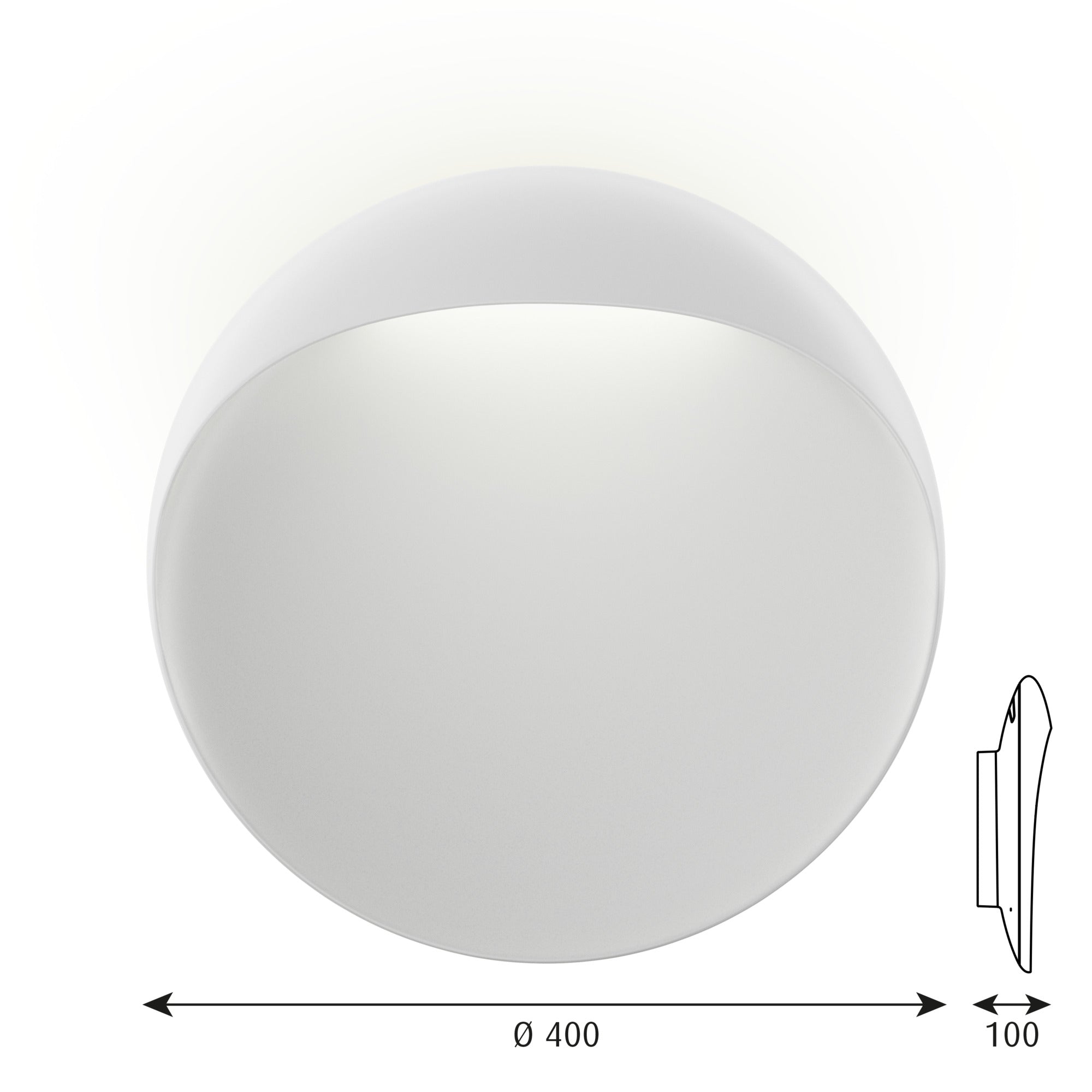 Flindt Væg Hvid Ø400 LED 2700K 20W