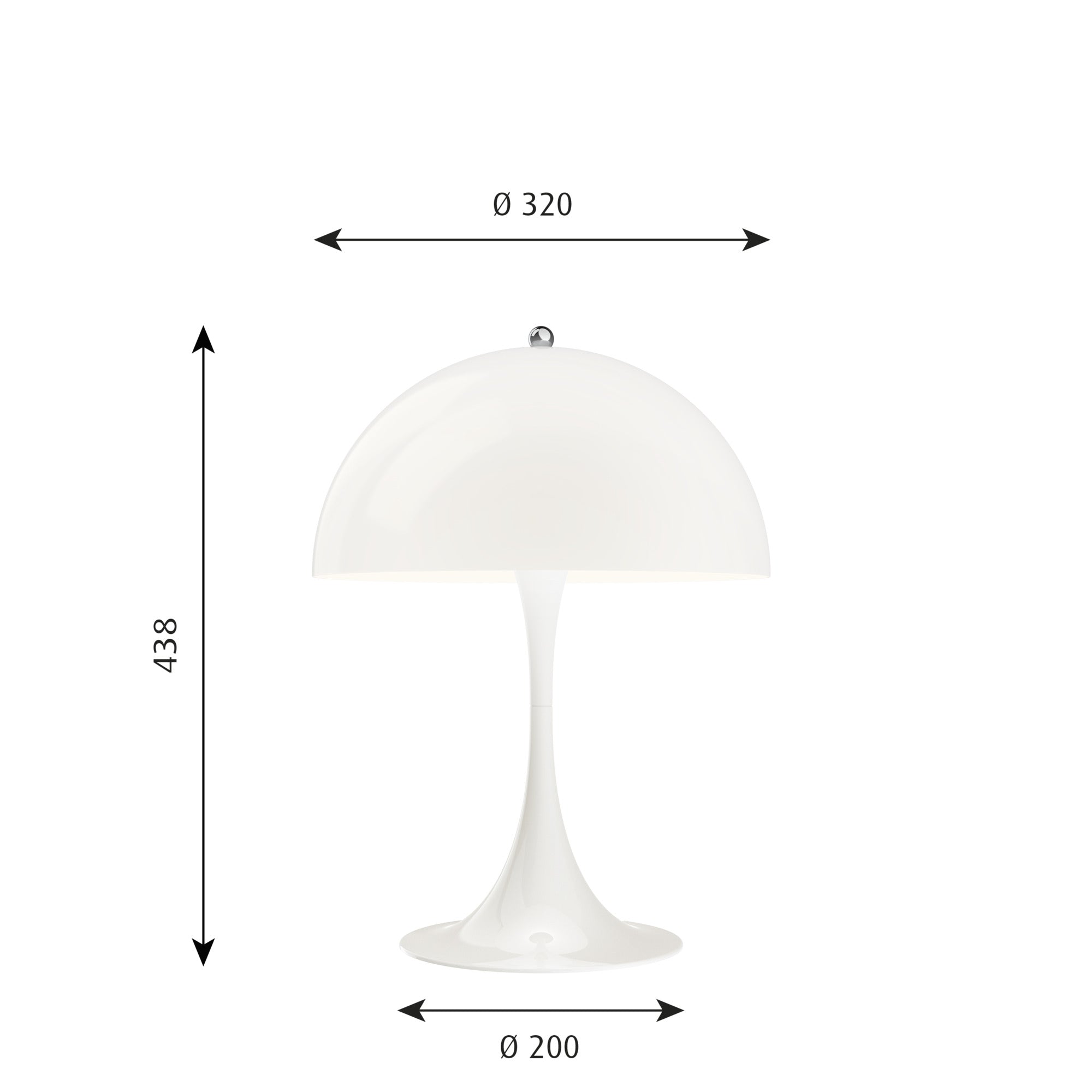 Panthella Bord 320 Hvid opalt akryl