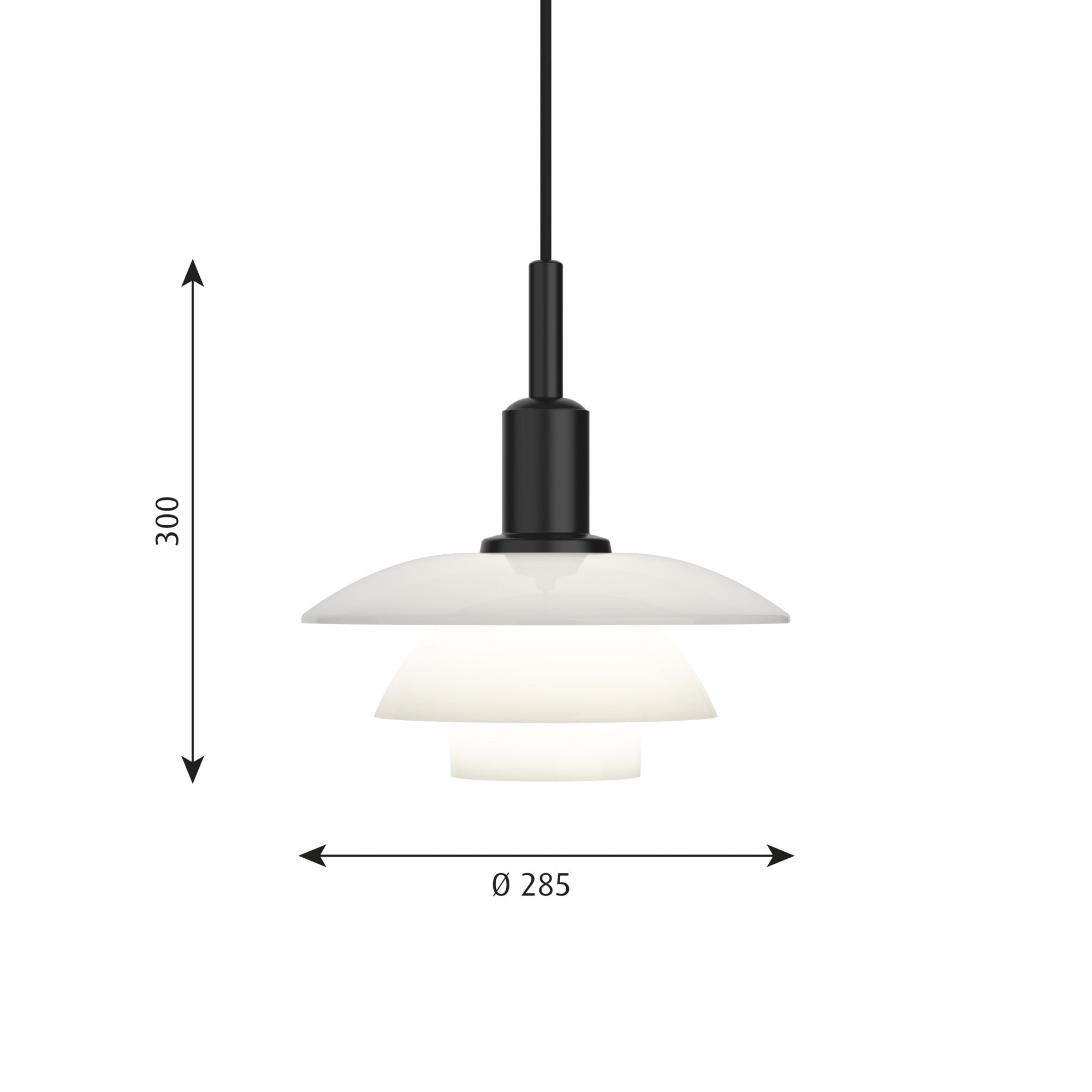 PH 3/3 Pendel Hvidt Opalt Glas