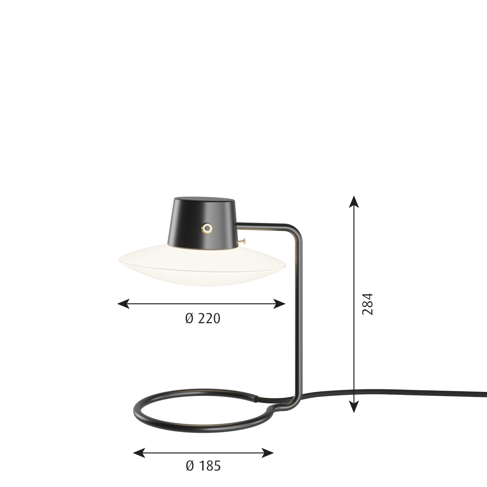 AJ Oxford Bordlampe Mini Opalglas