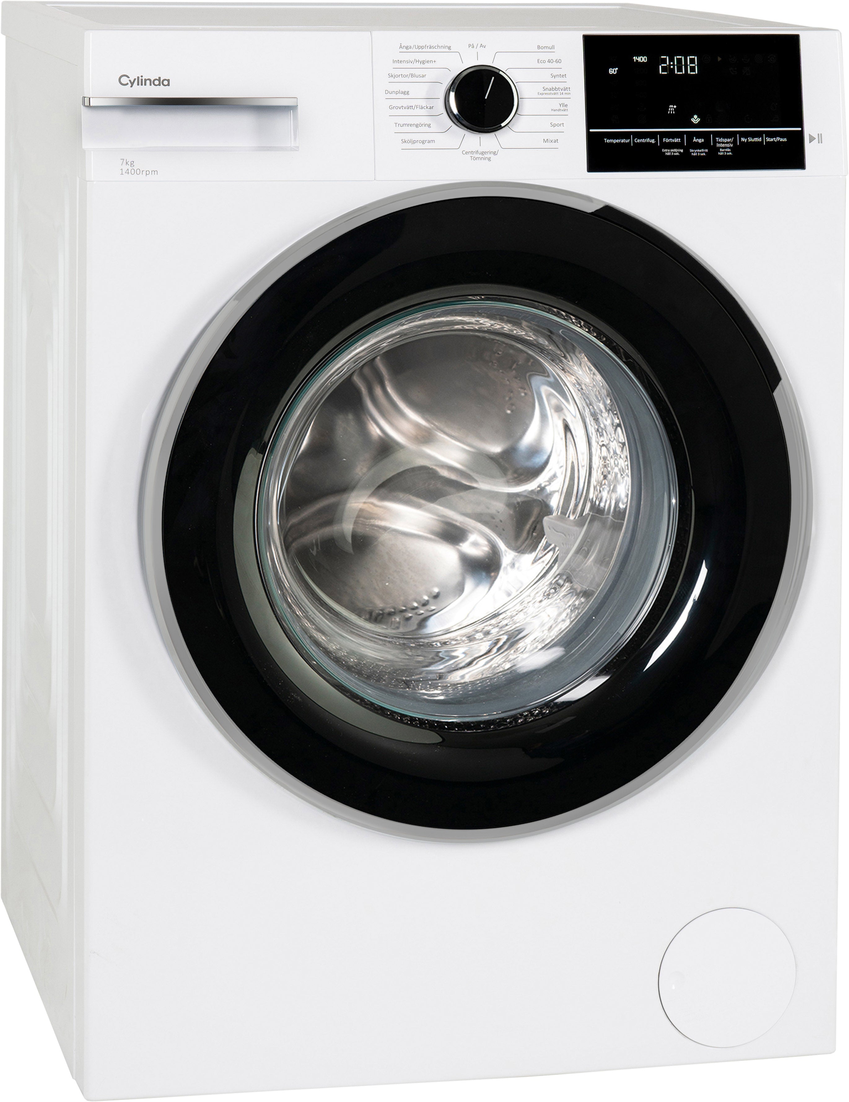 Cylinda FT6274B 7kg hvid frontbetjent vaskemaskine