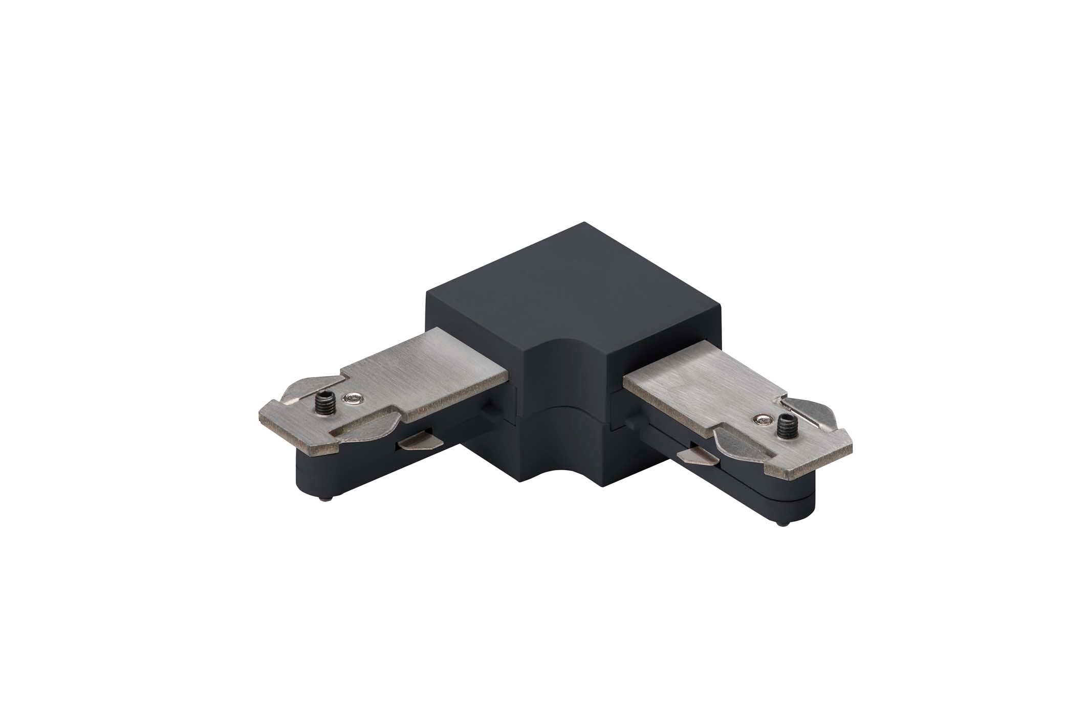 Designline Corner i sort fra Antidark til at skabe vinkler på skinnesystemet